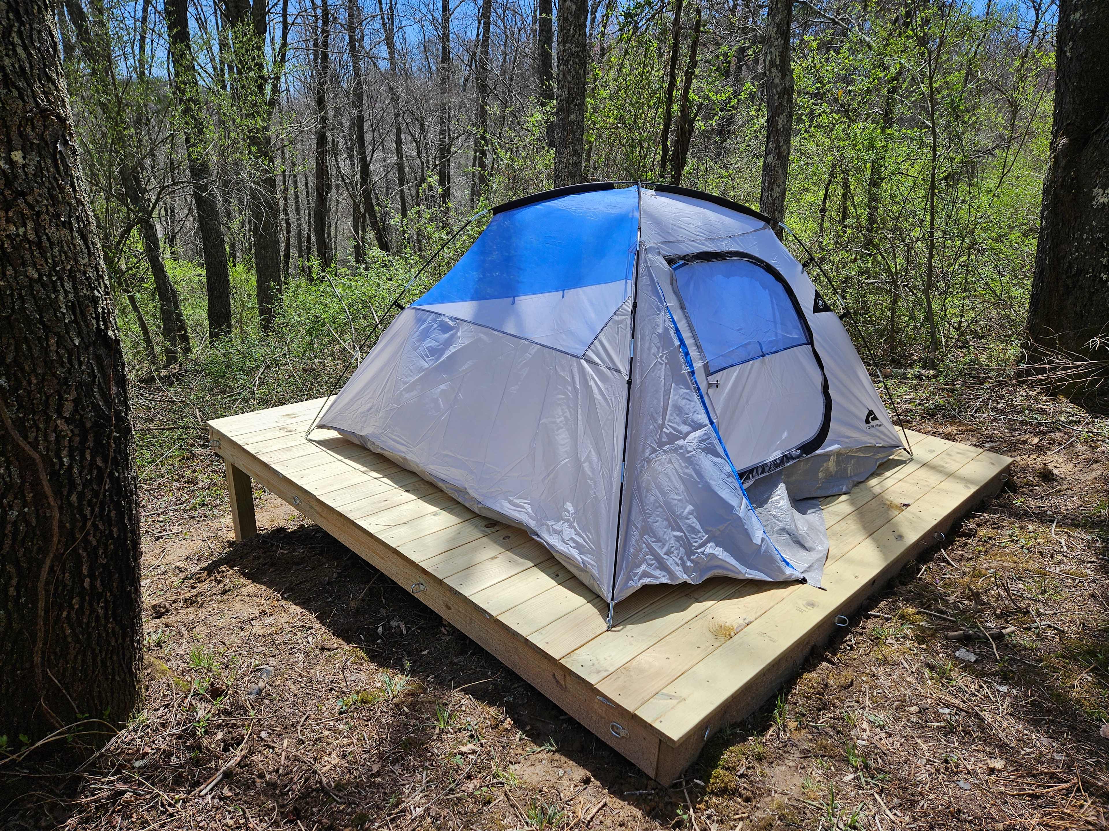 Example Tent on Tent Pad - Tent Not Included in stay