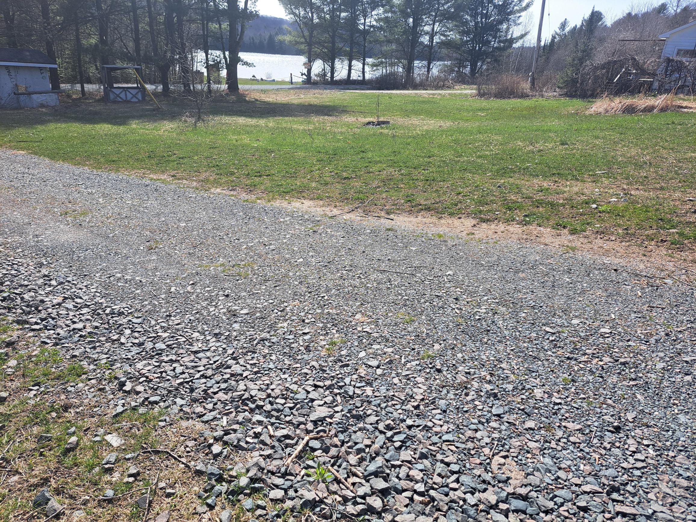 This is the terrain and view of Lake Hope across the road.  Our 4 season camp is to the right.