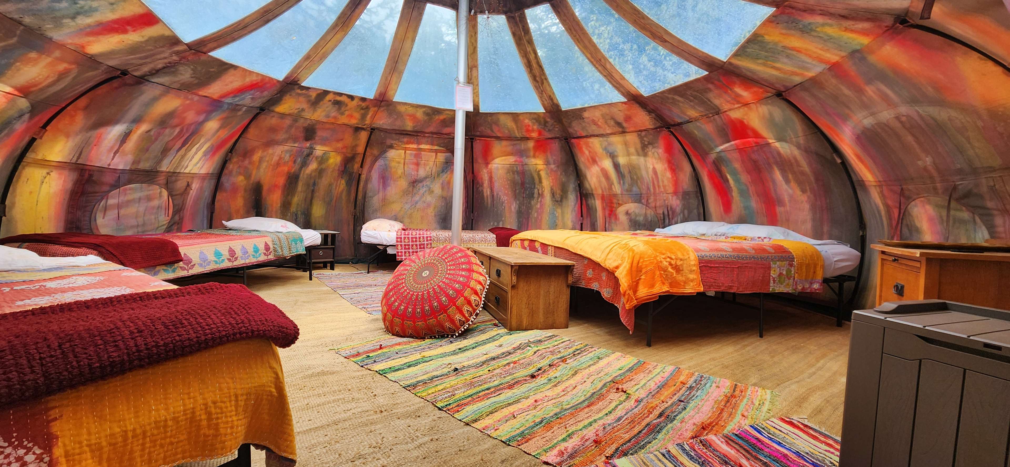 Newly painted interior of the Stargazer, now you can feel like you are sleeping inside a nebula!