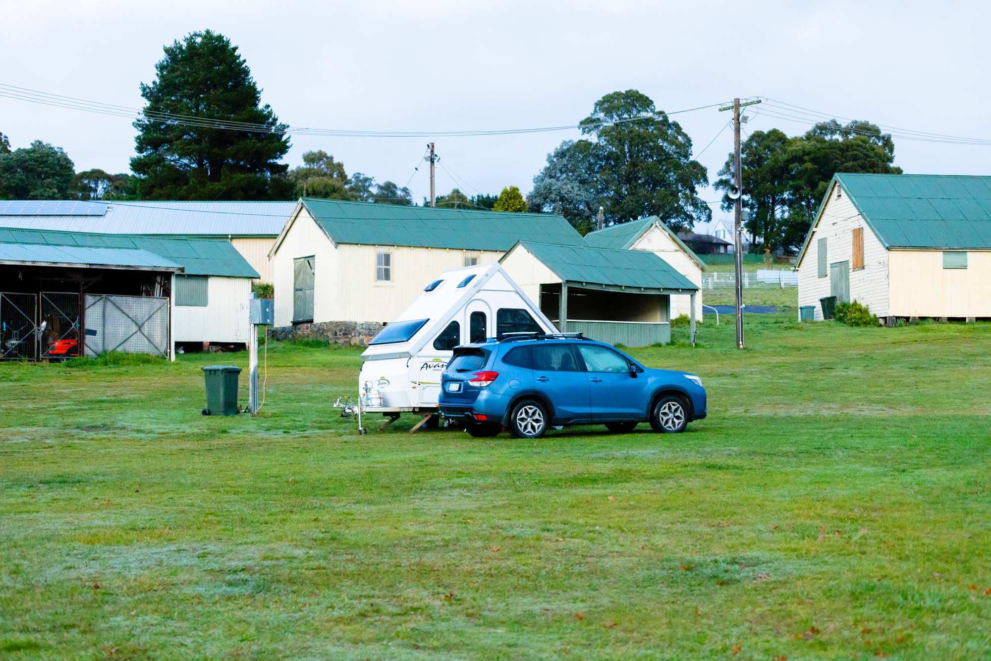 Caravan setup on the Showgrounds
