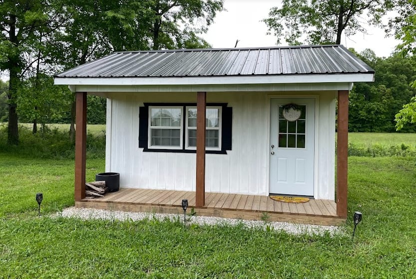 Glamping Cabin 2! Two front porch chairs will also be here for you to relax on as well!