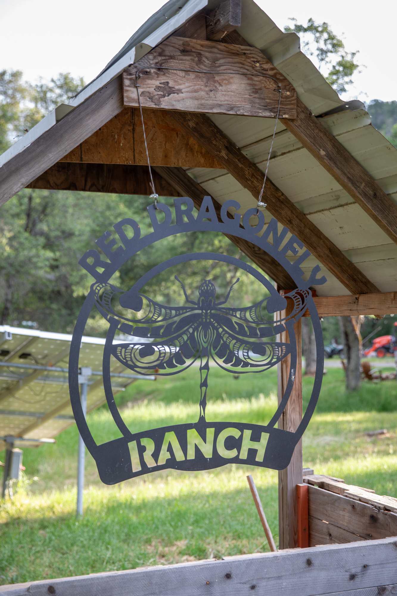 Beautiful handmade sign near the front gate.