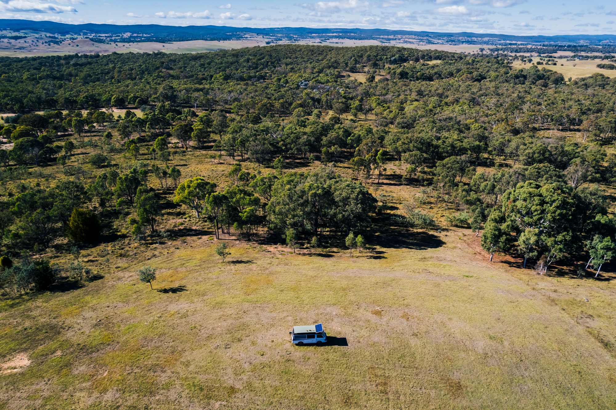 Overlooking the property. Setup van can be hired for the stay