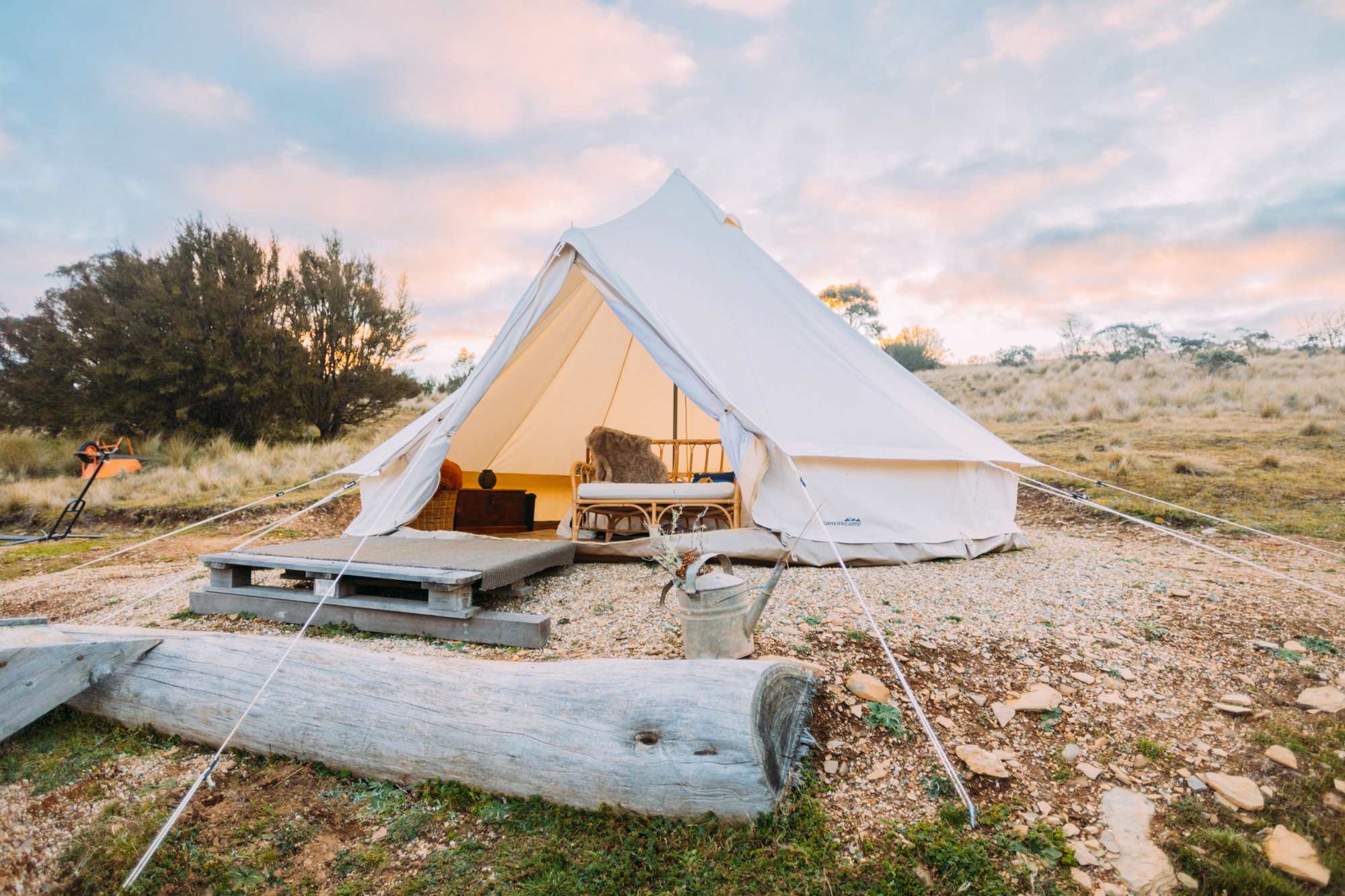 Glamping tent setup