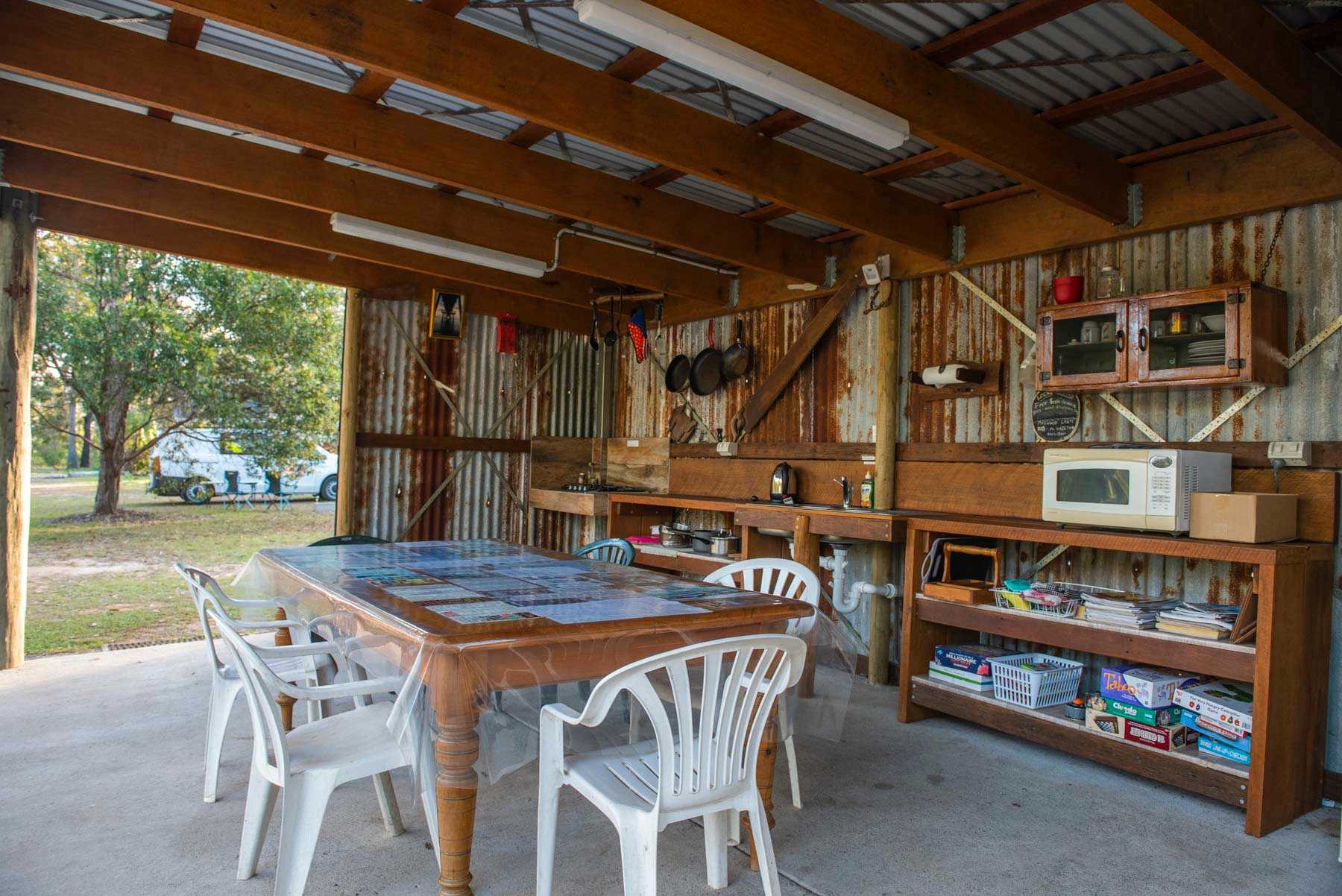 Fully equipped bush kitchen