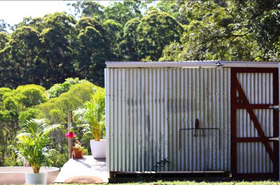 Outdoor hot shower 