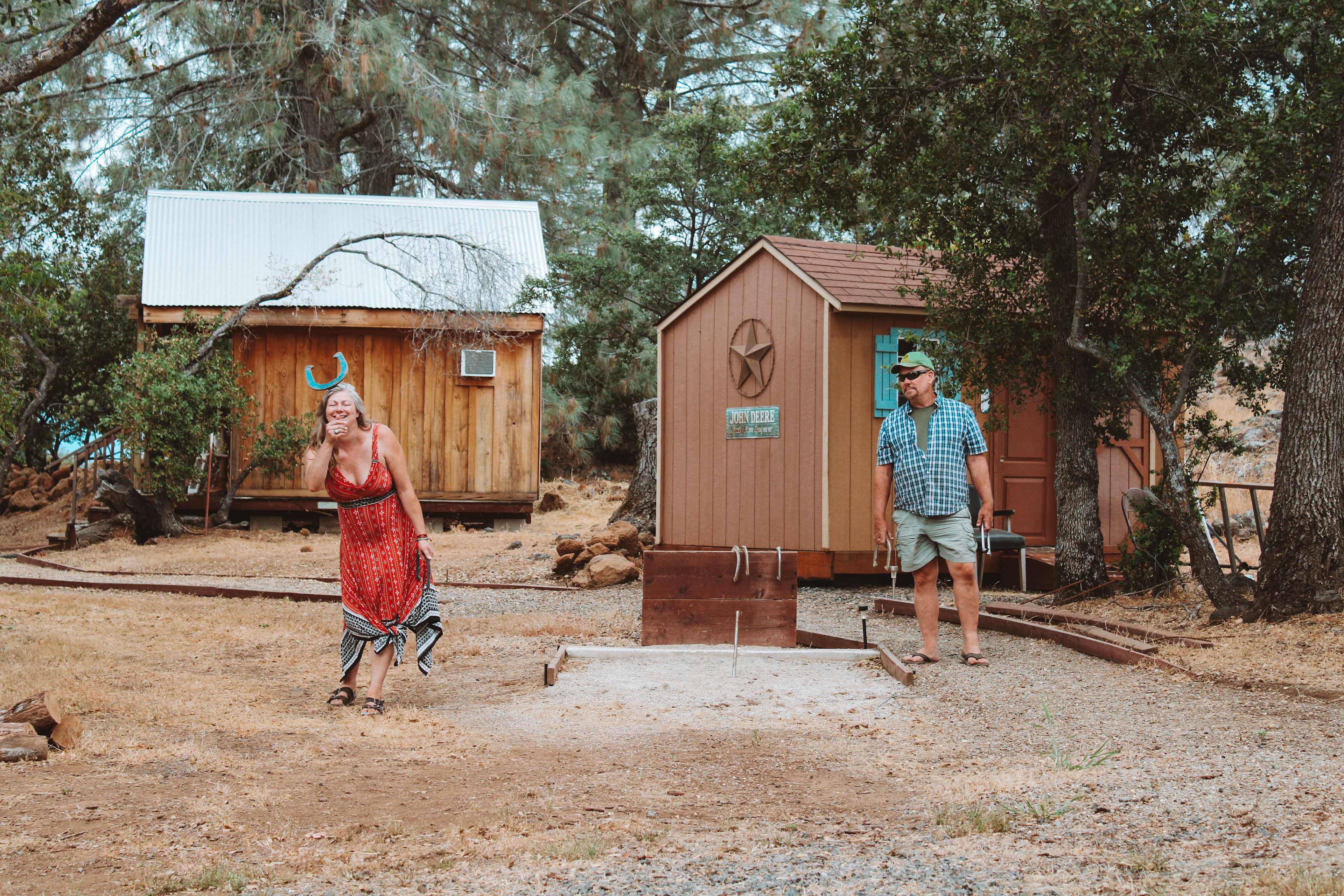 Your hosts are no strangers to competing in horseshoes