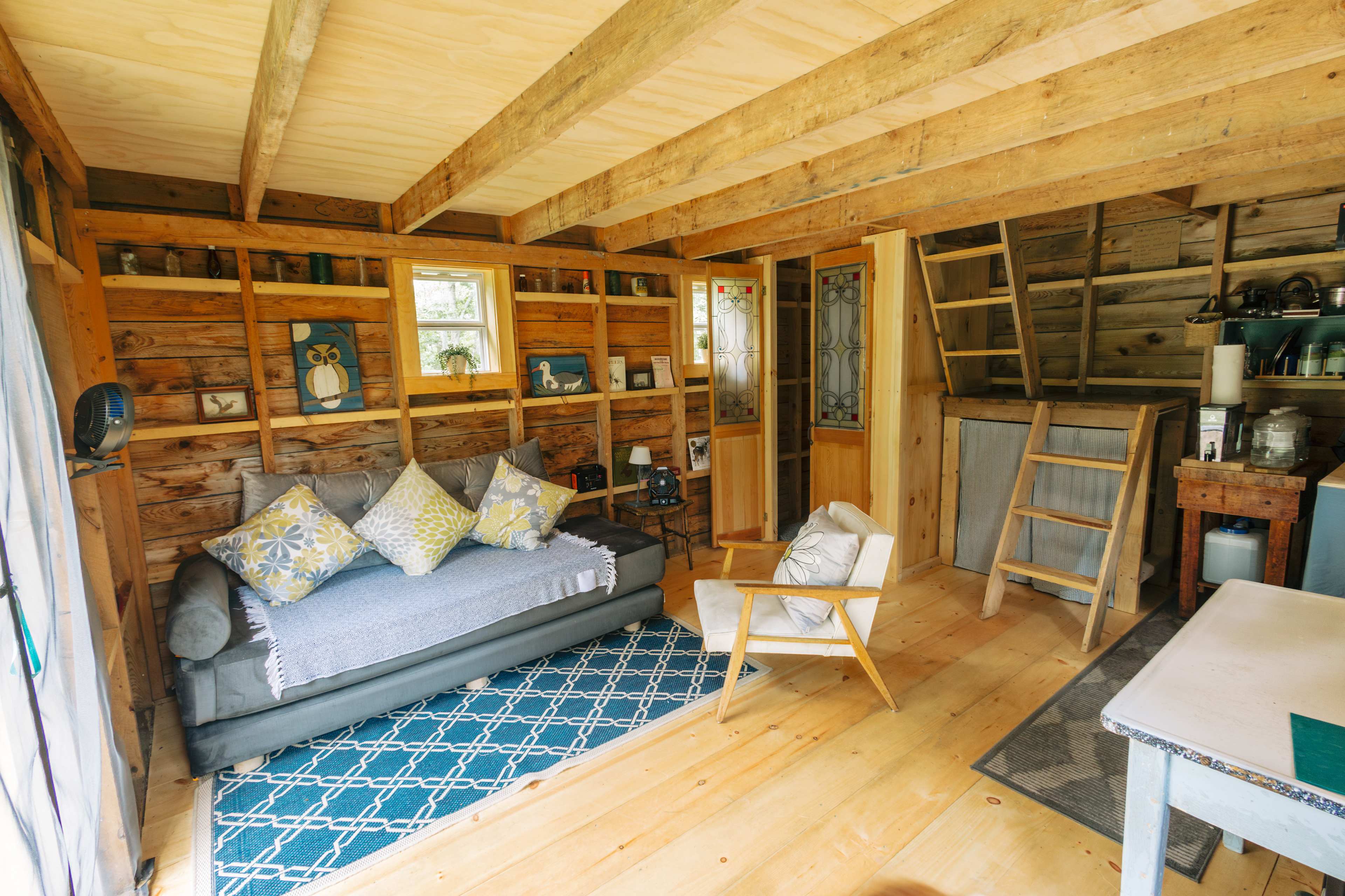 Inside is spacious and has a very comfy day bed. 