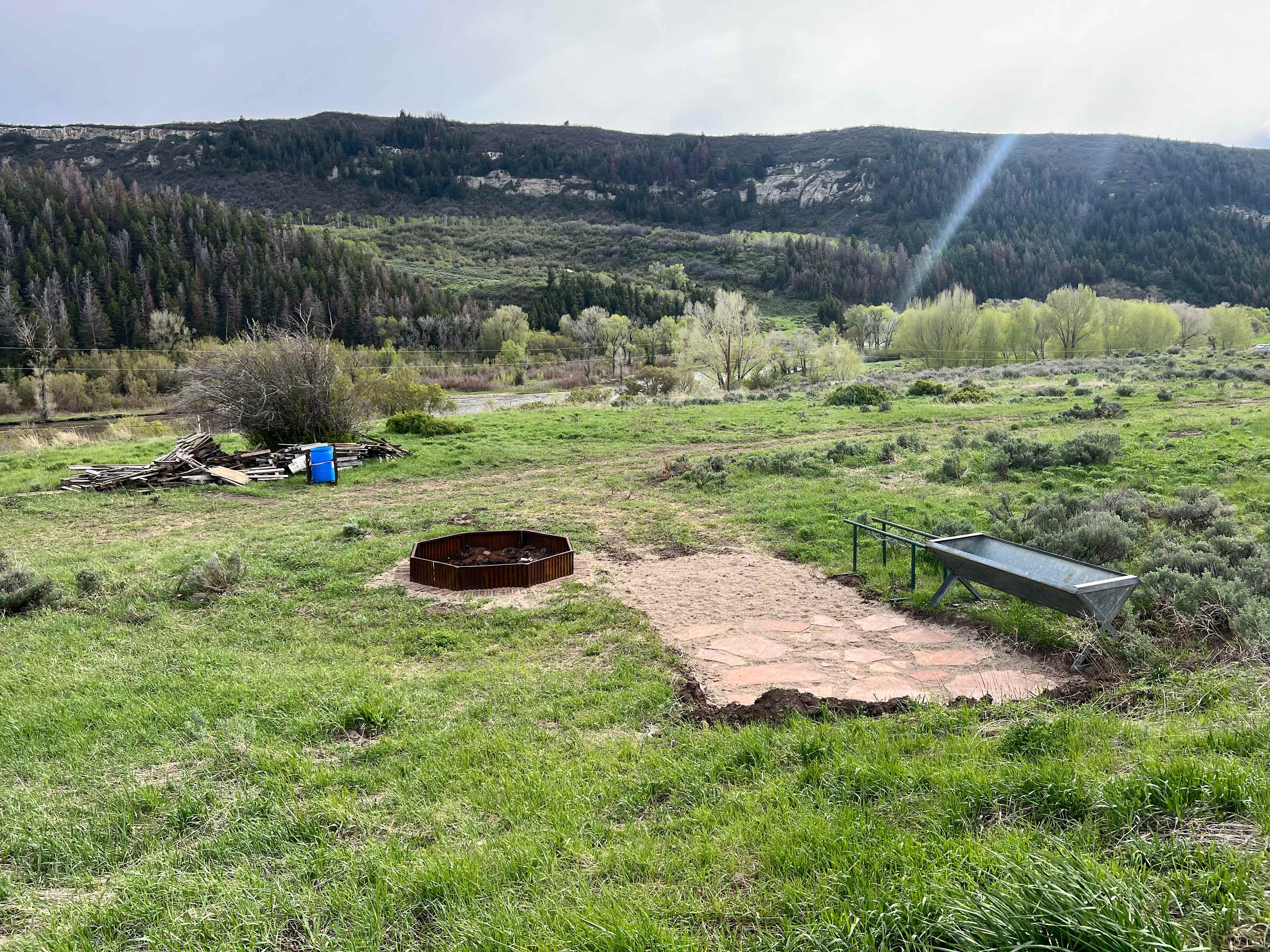 Fire pit and hangout area