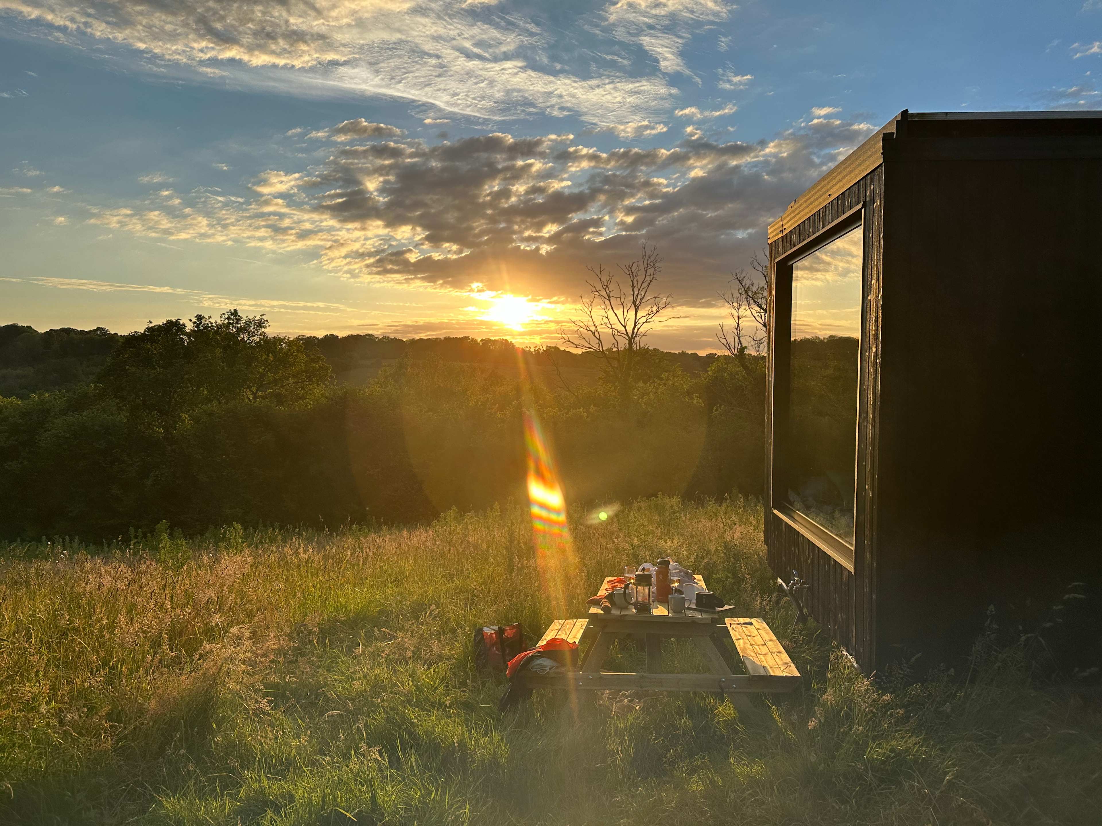 Dinner and sunset