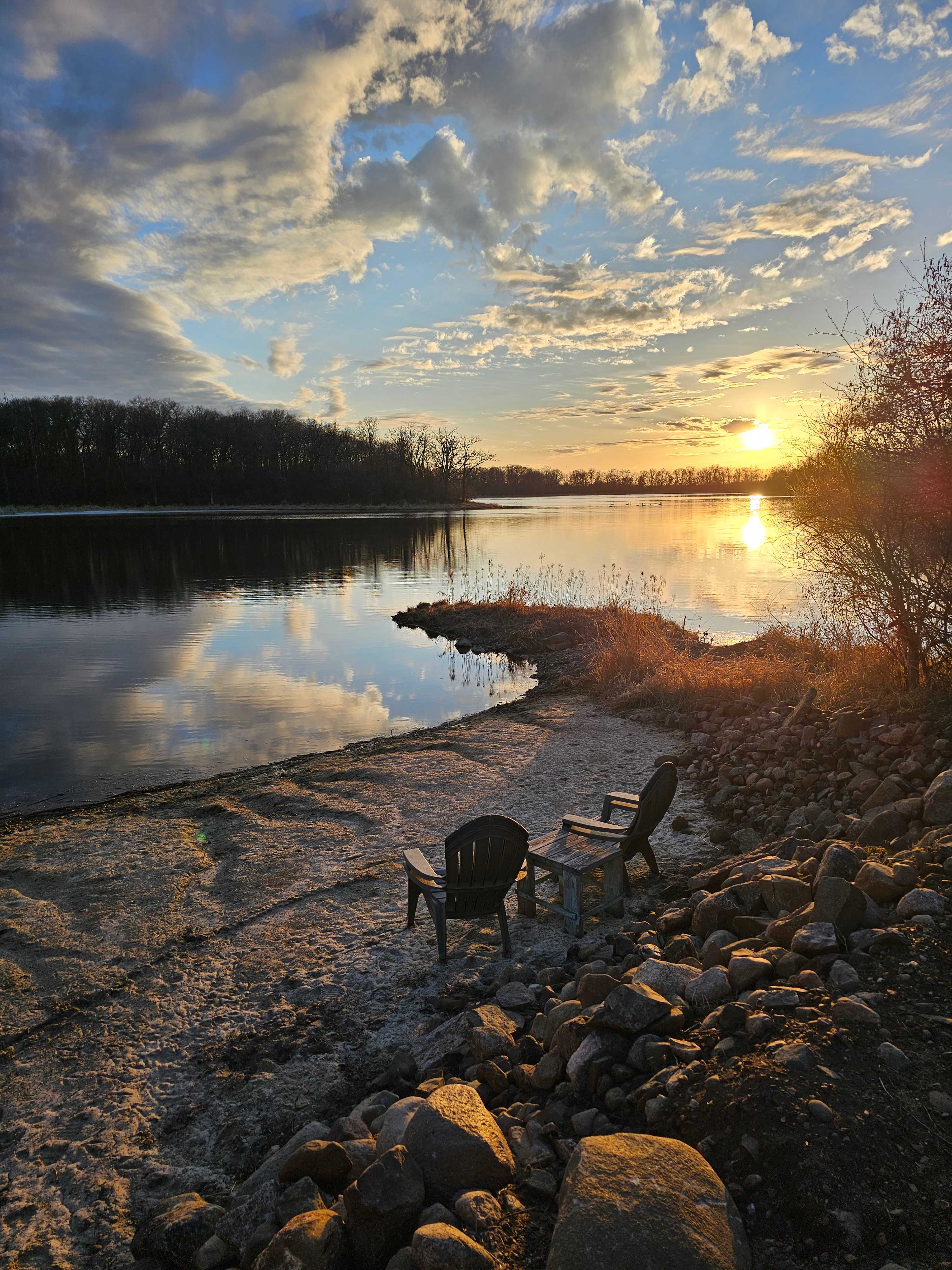 The beach area and kayak/canoe landing.