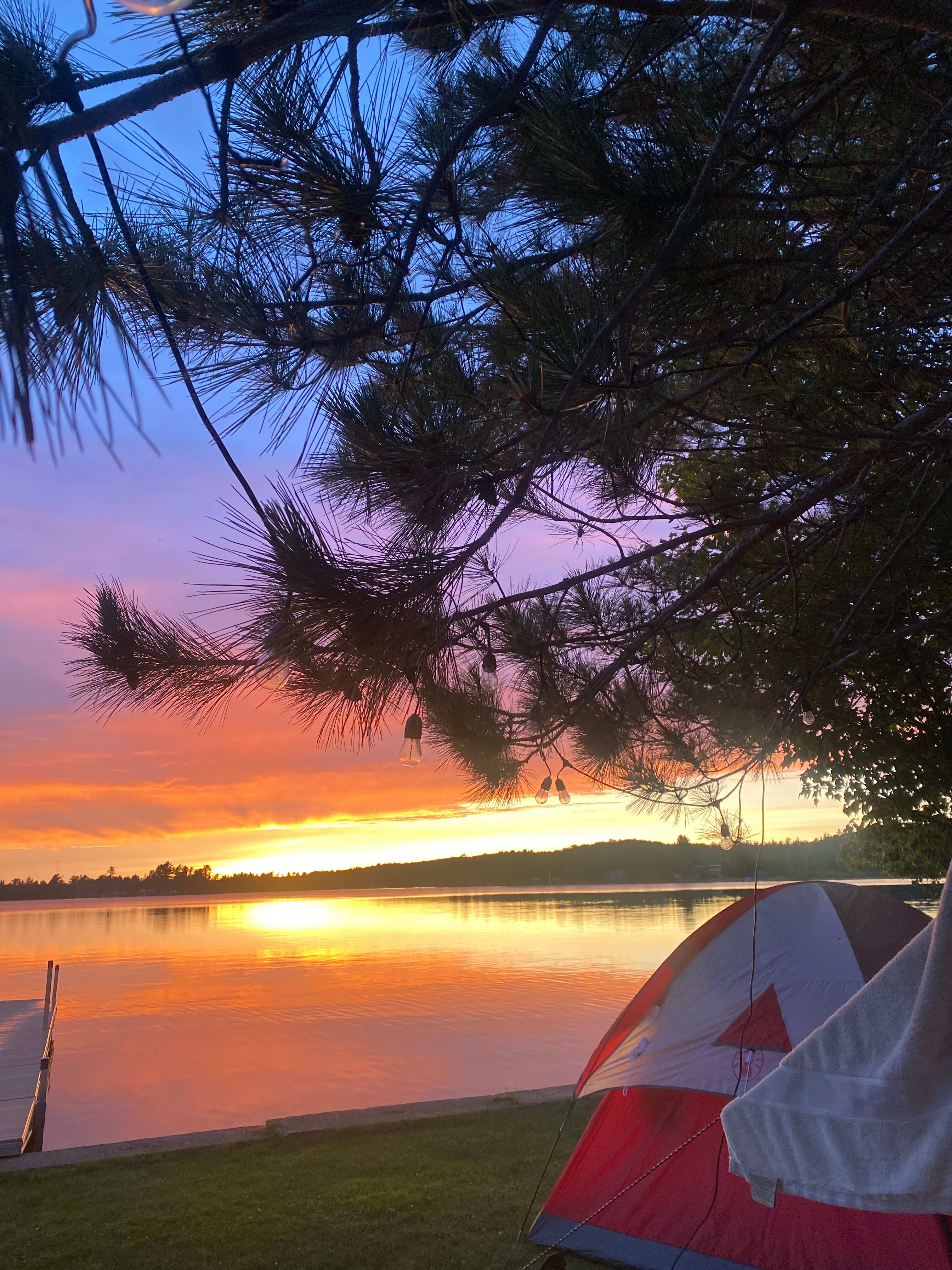 Lake front camping