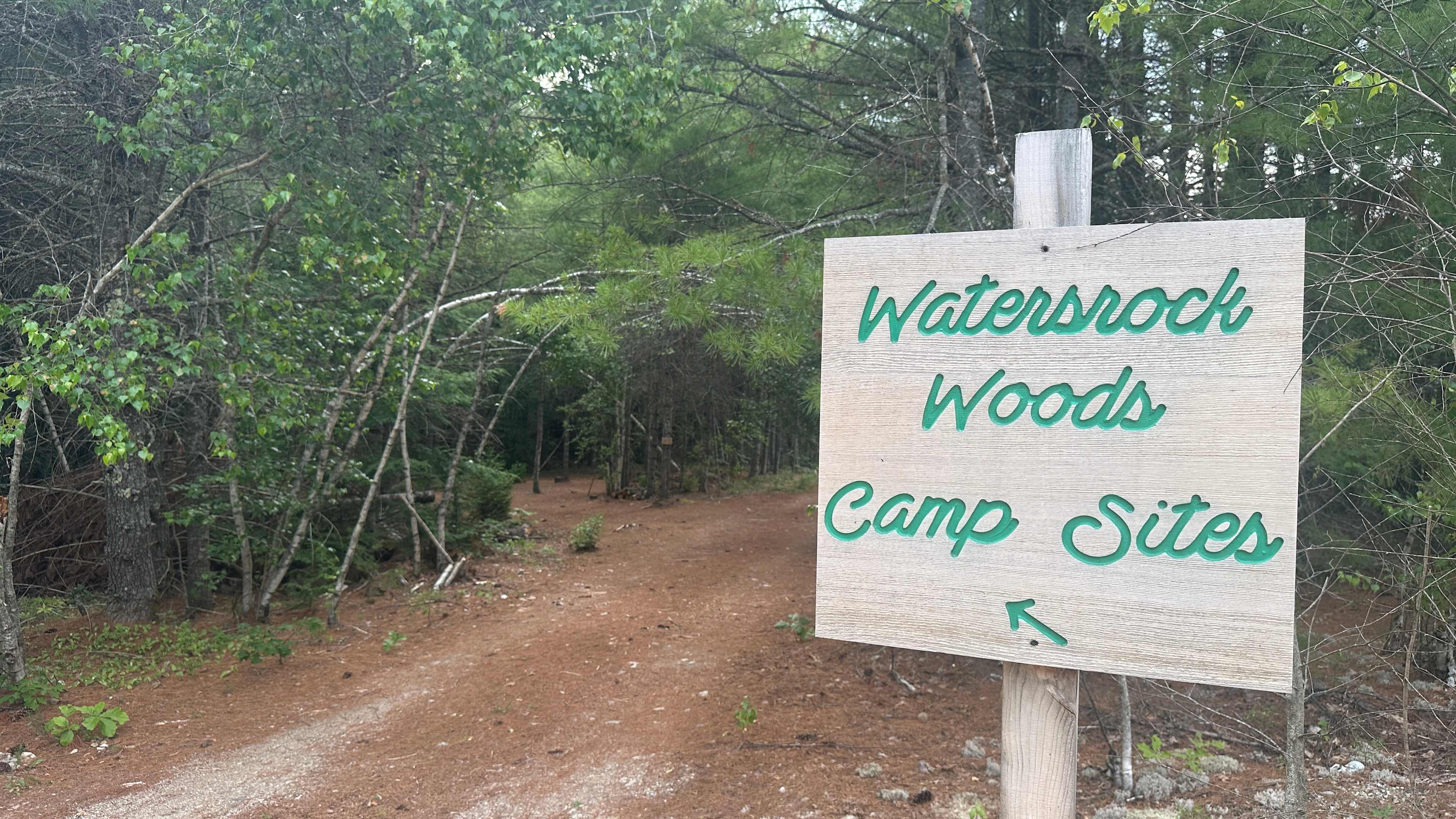 This is the main entrance to Watersrock Woods Camp Sites. It is located at the end of Waters Way (Dirt Road). 