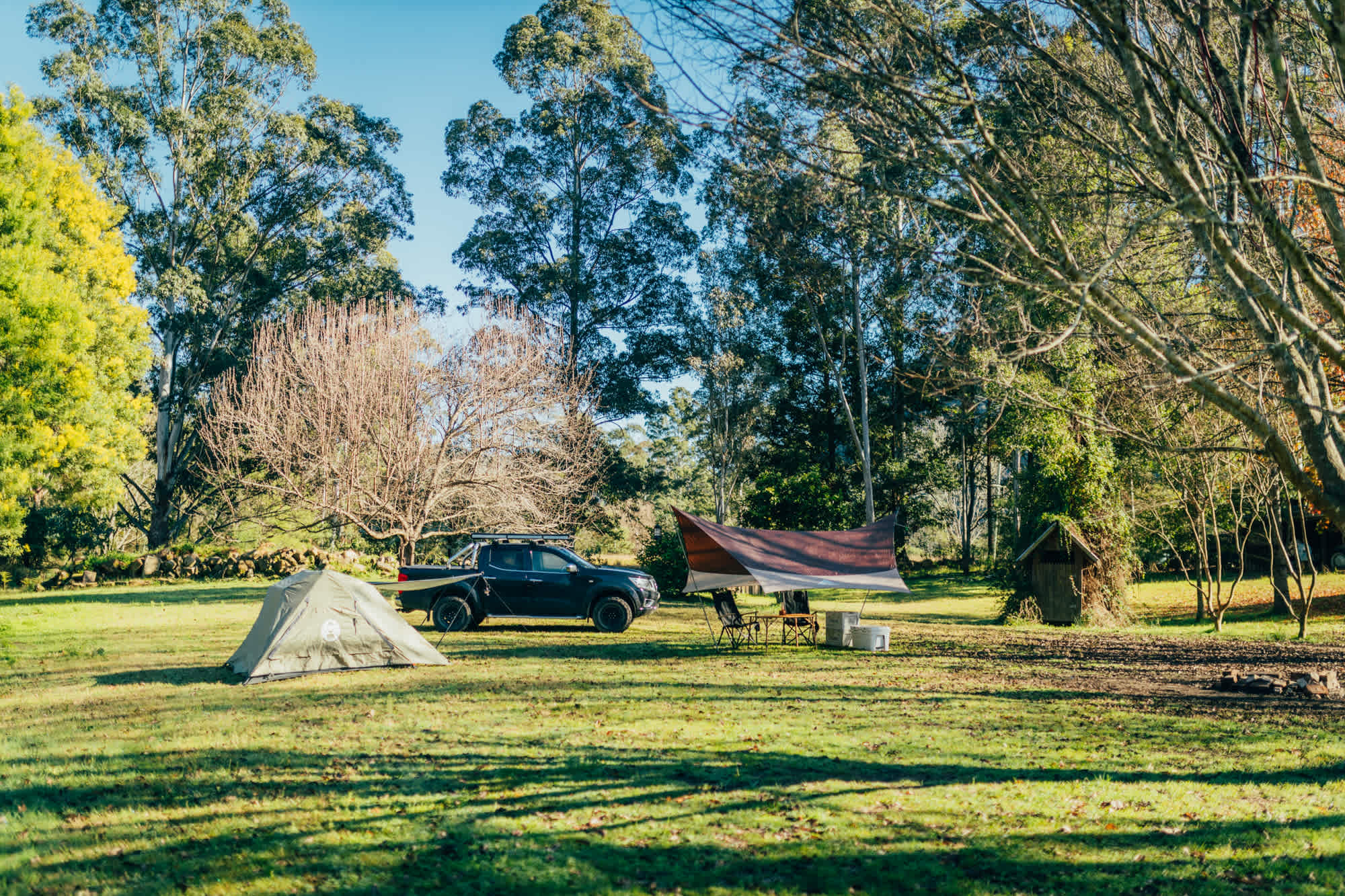 Camp setup after the fog cleared up