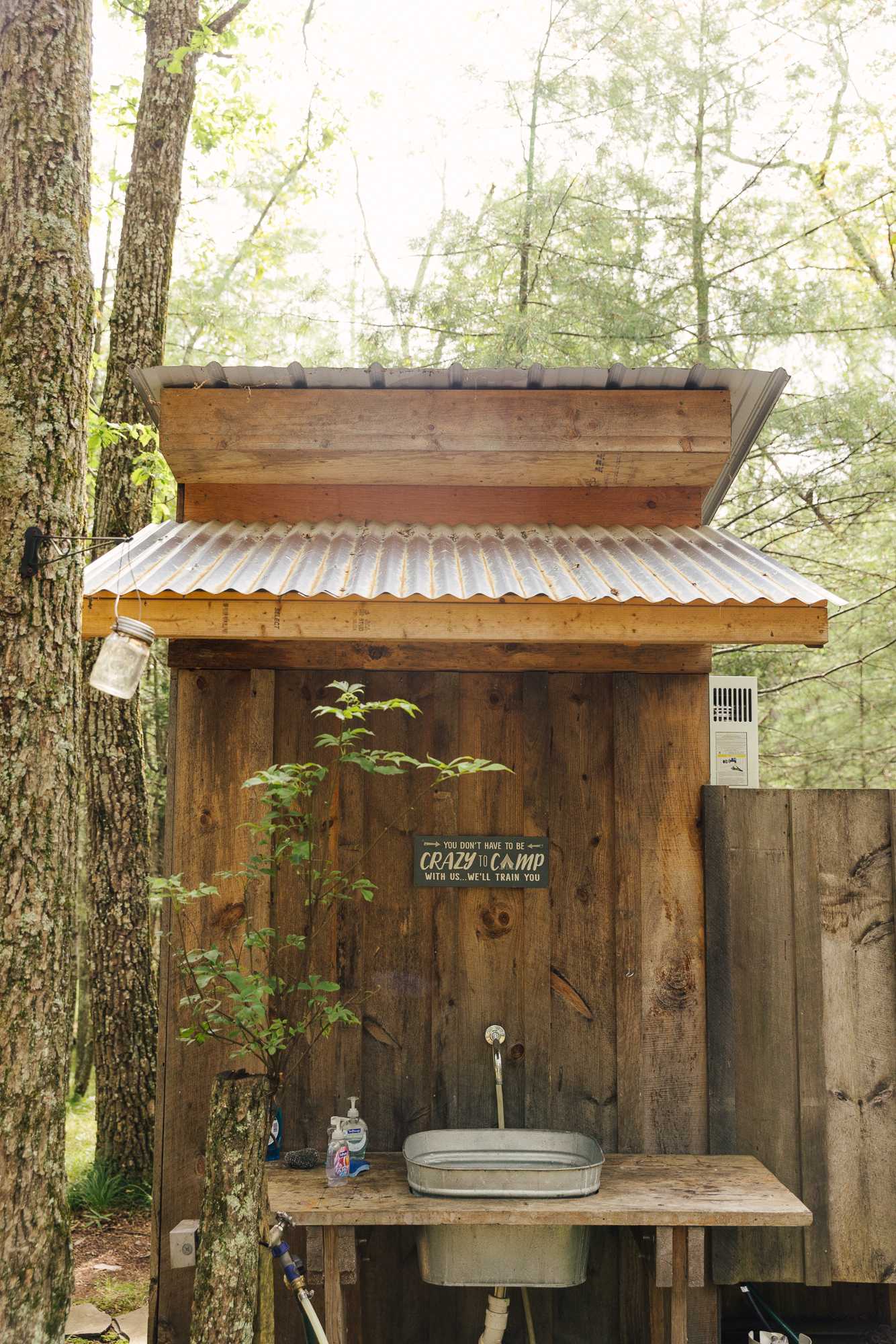 Outhouse with running water