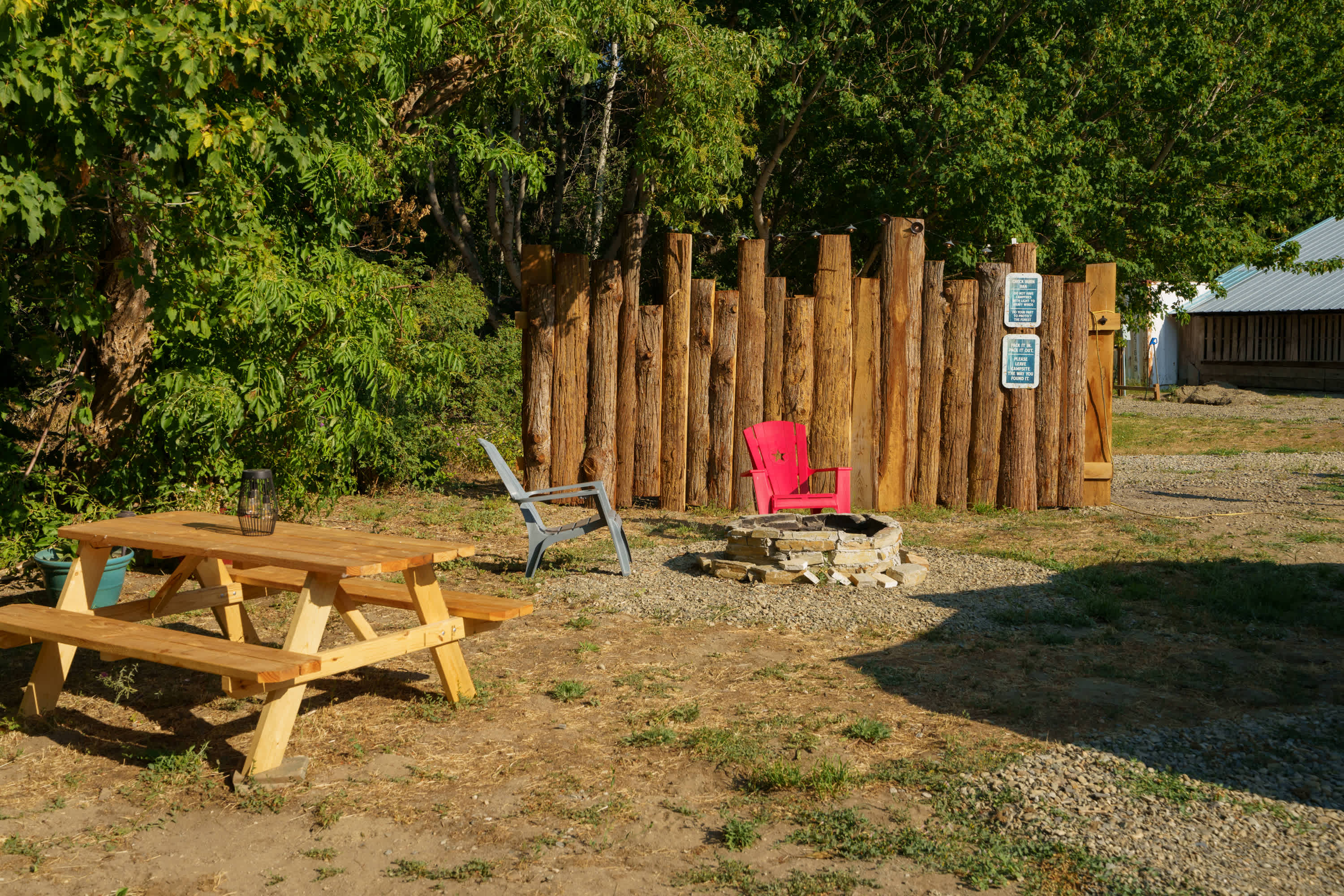 Although there was a county fire ban it's quite nice to have all the space to relax next to one!