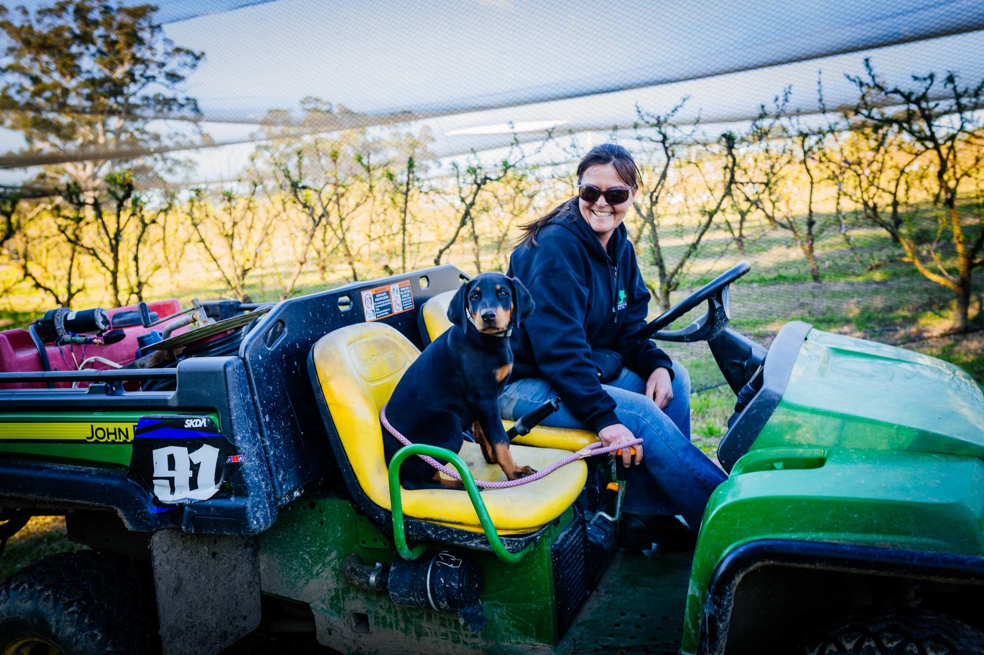 owner with the puppy