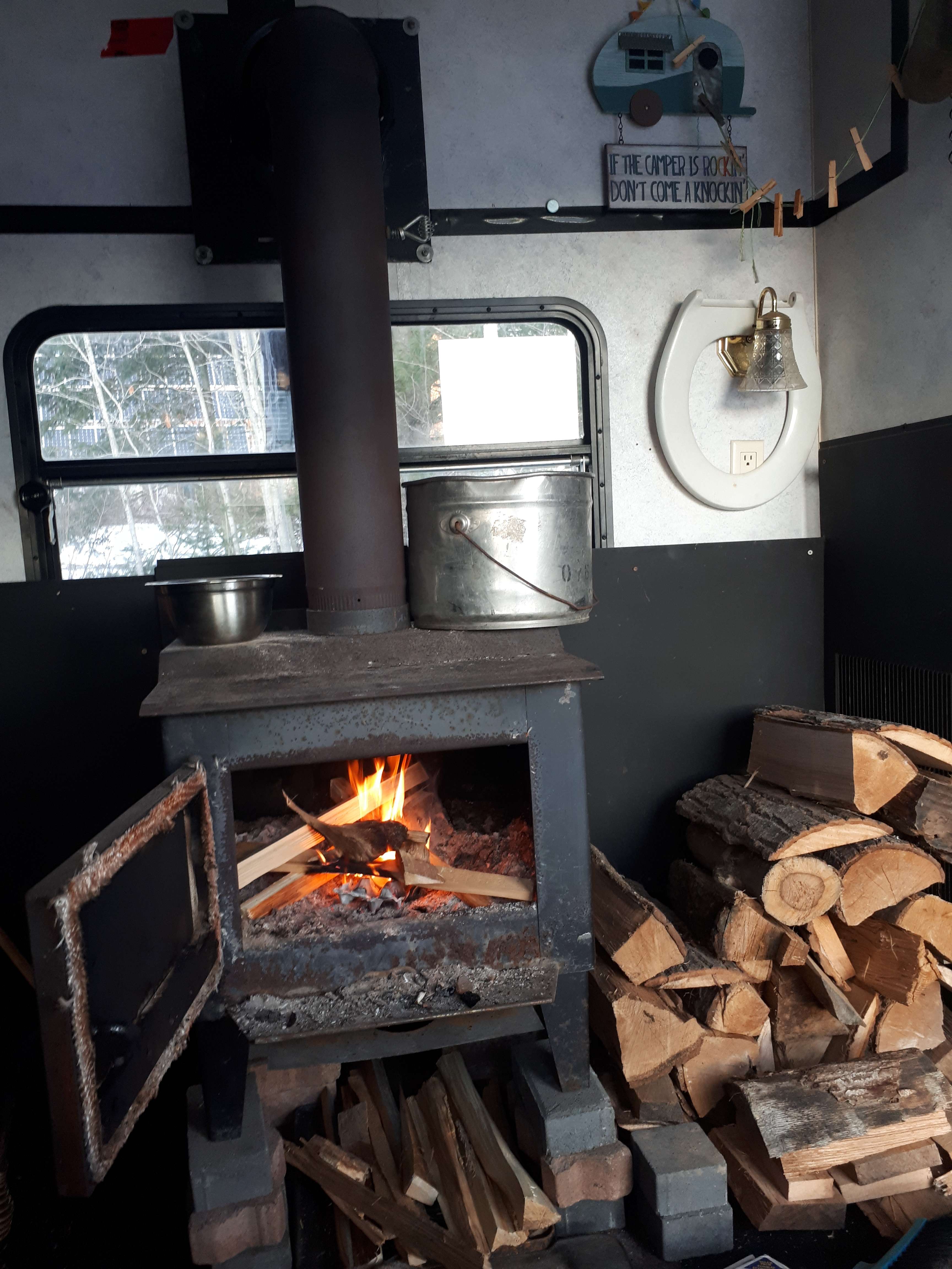 Cant get any cozier than this!  Winter camping made easy!