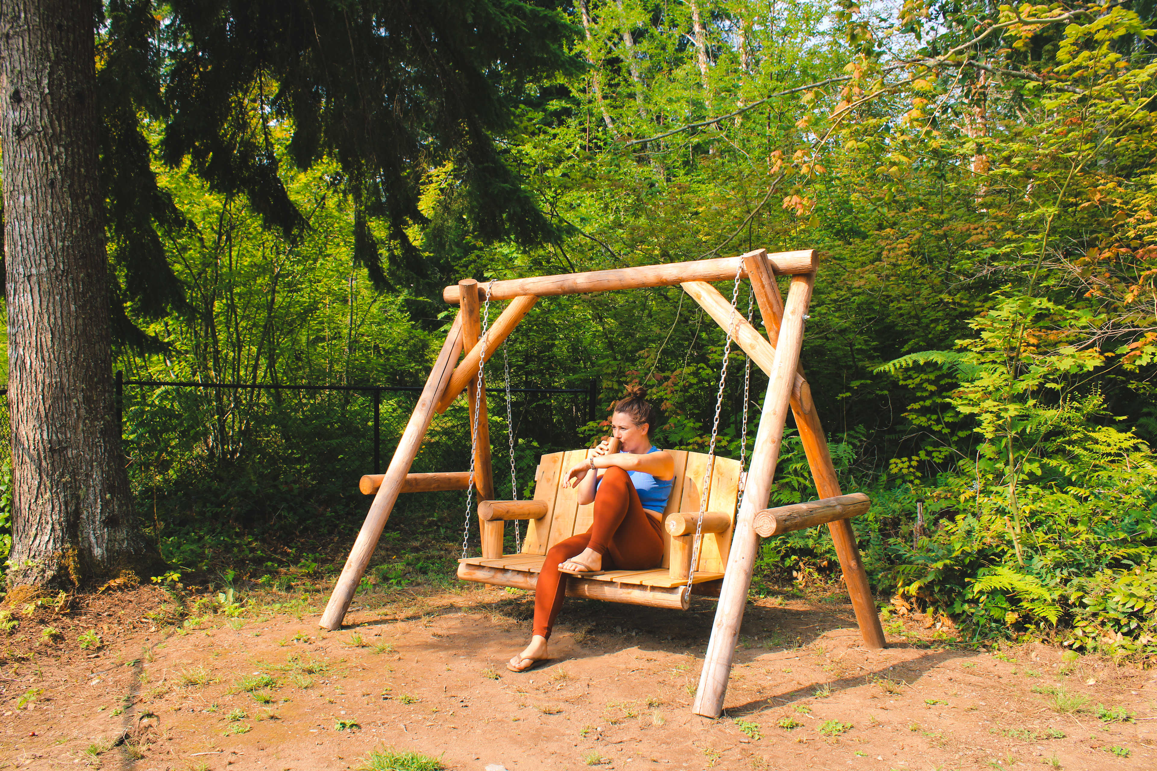 LOVED this swing provided at Site 1. So comfy for morning coffee and watching the train go by!