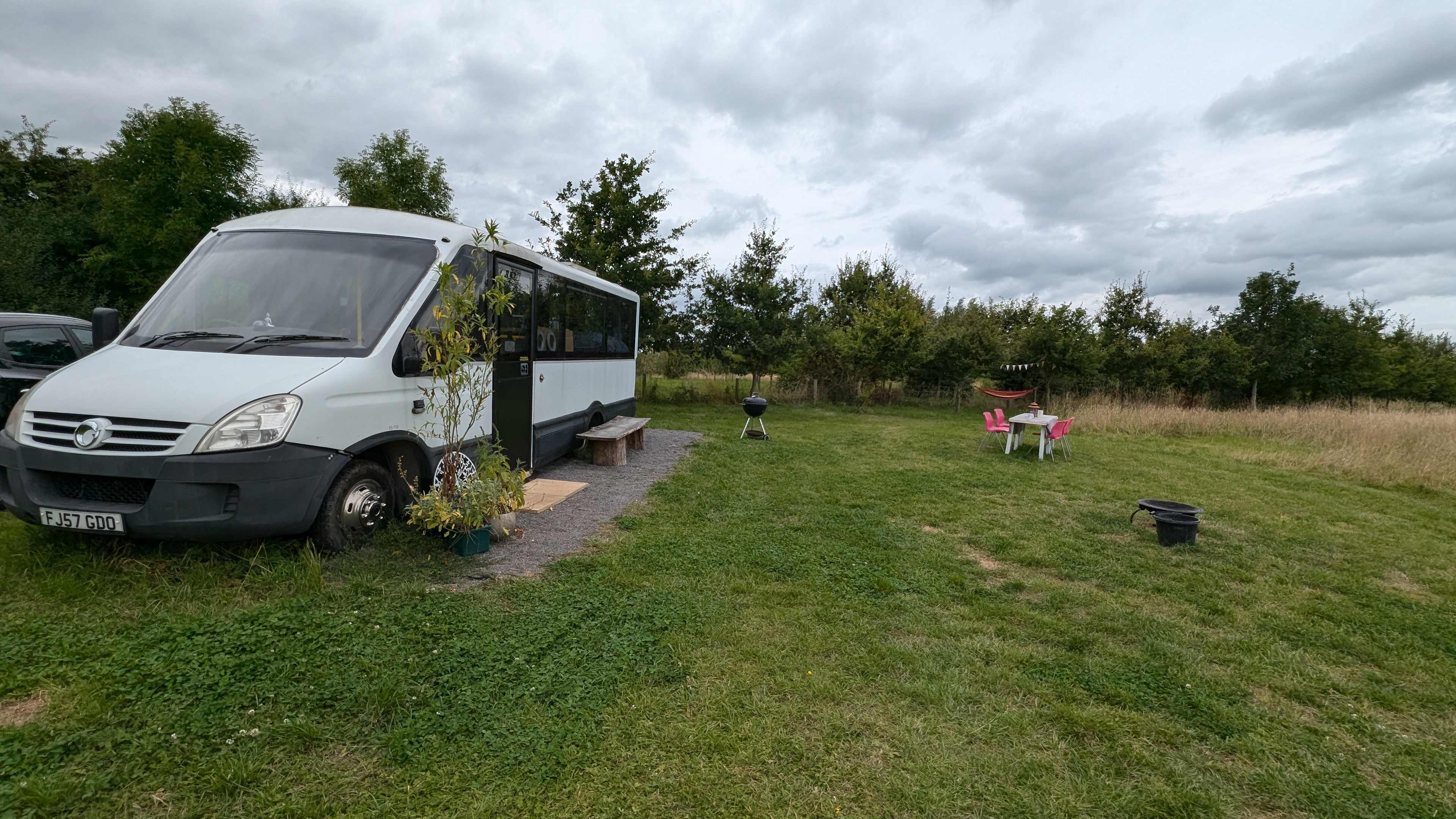 Great set up with BBQ, firepit, hammock and picnic table