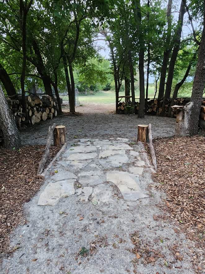 Circle of trees entrance from the south side.
