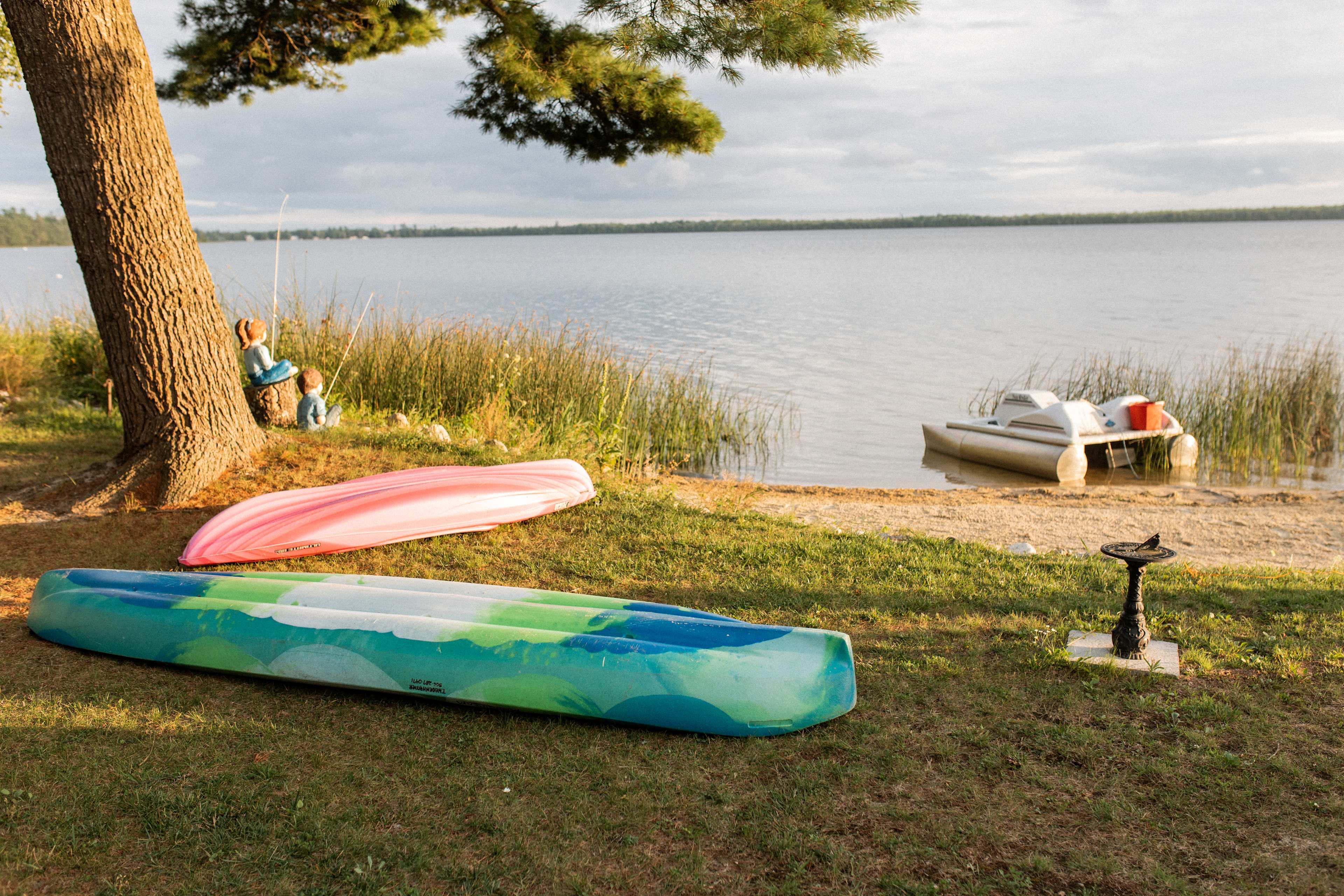 Tammy has 2 kayaks and a pedal boat available to use at the campsite.
