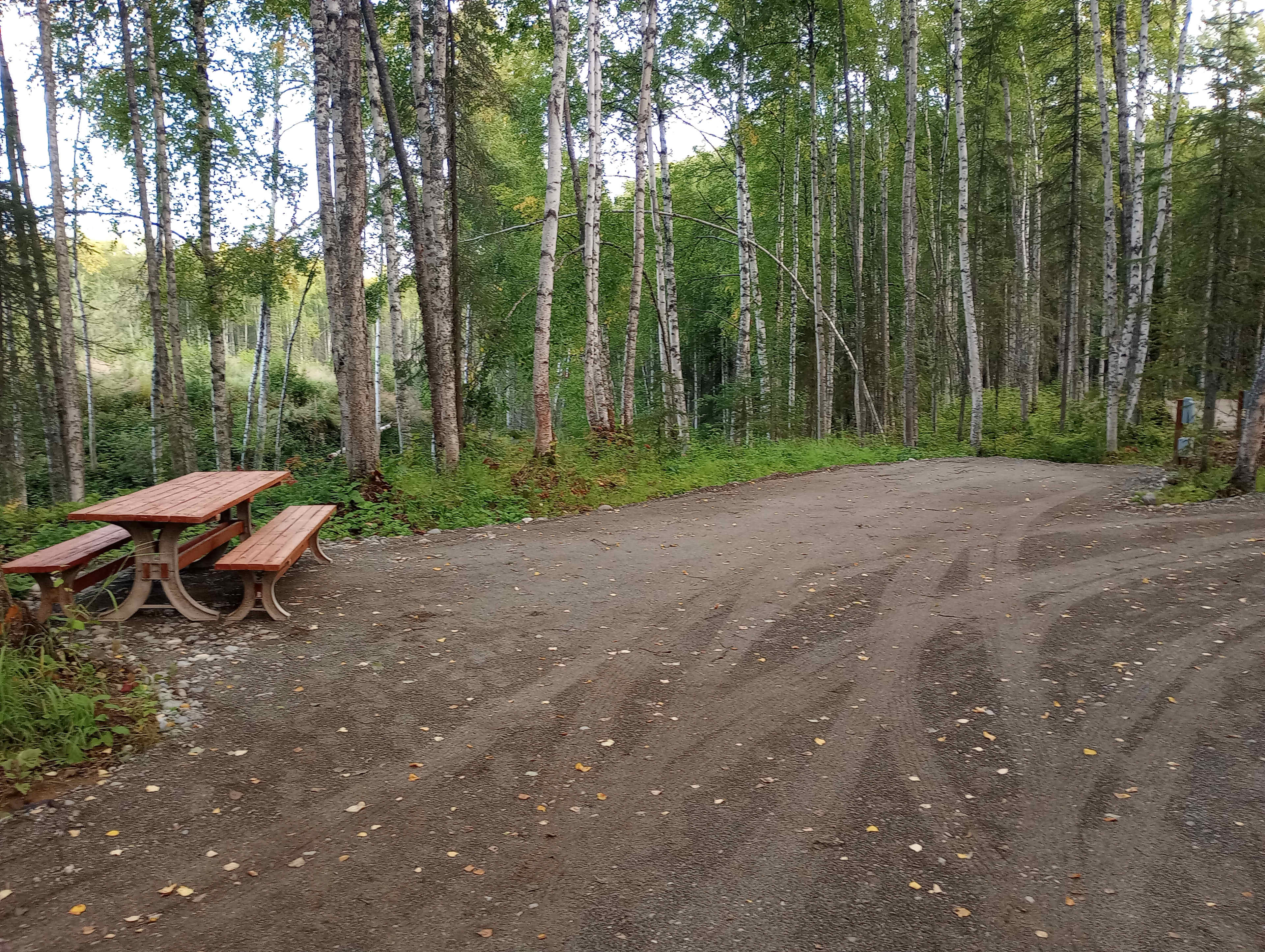 Path through the campground and sites are are gravel mix to be comfortable enough for tents but firm enough for driving