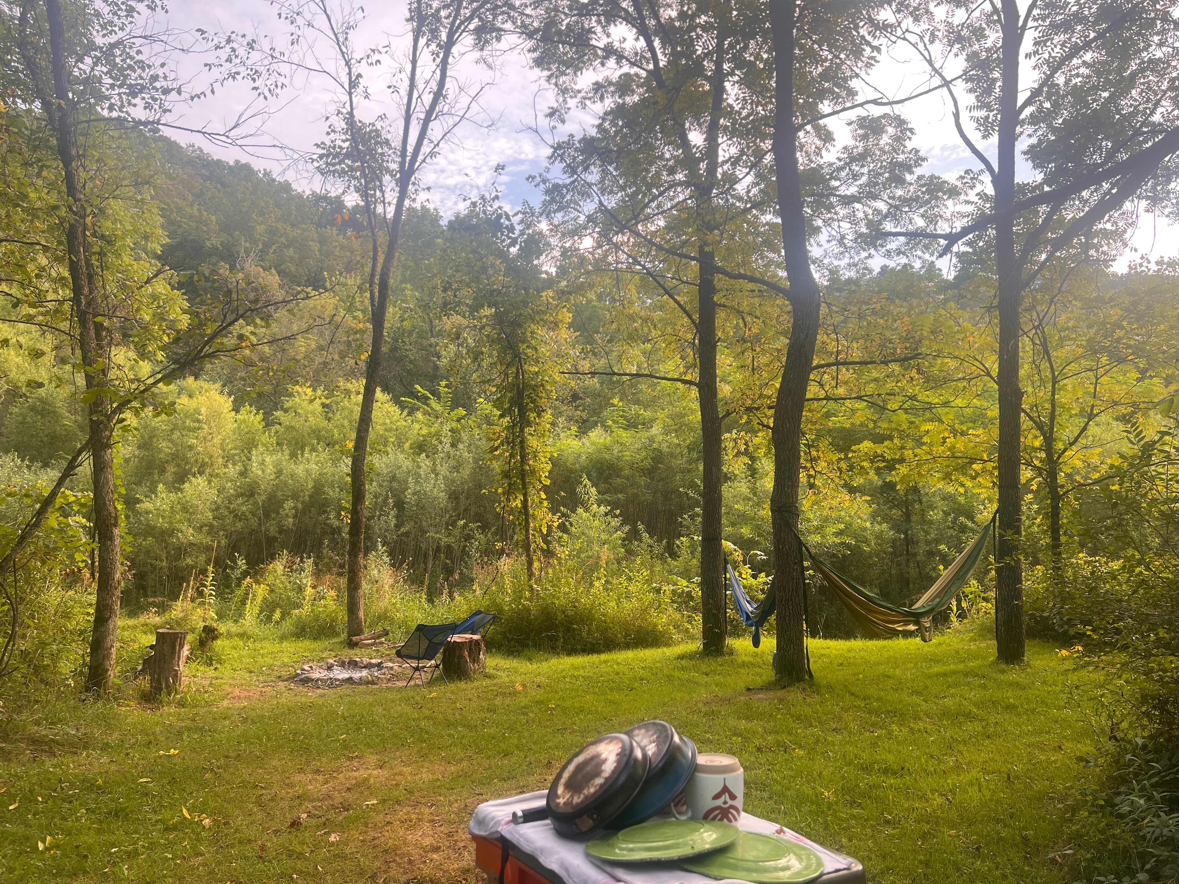 Tent camping on secluded 40 acres.