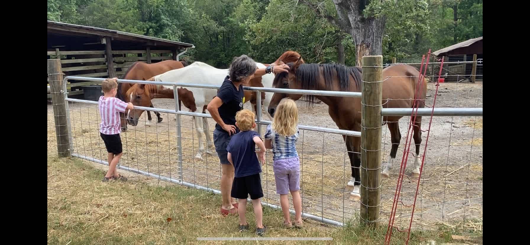 Our wonderful host, Gail, with our kids 