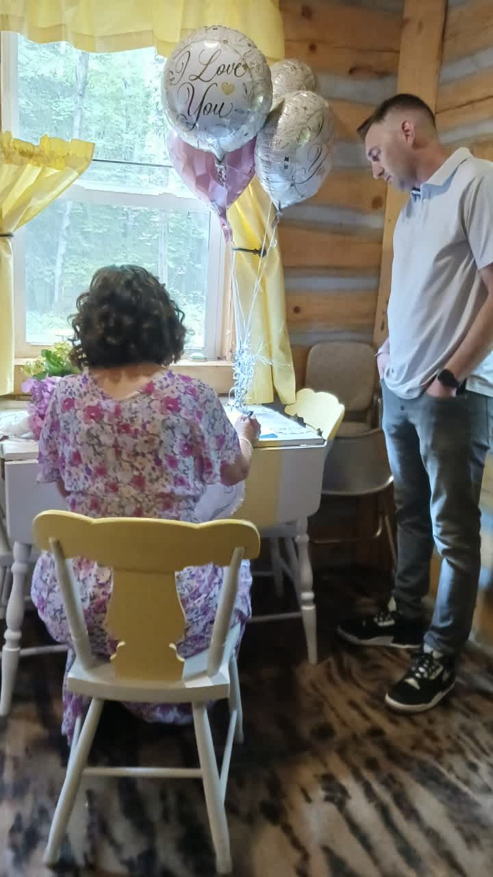 Inside signing the marriage license 