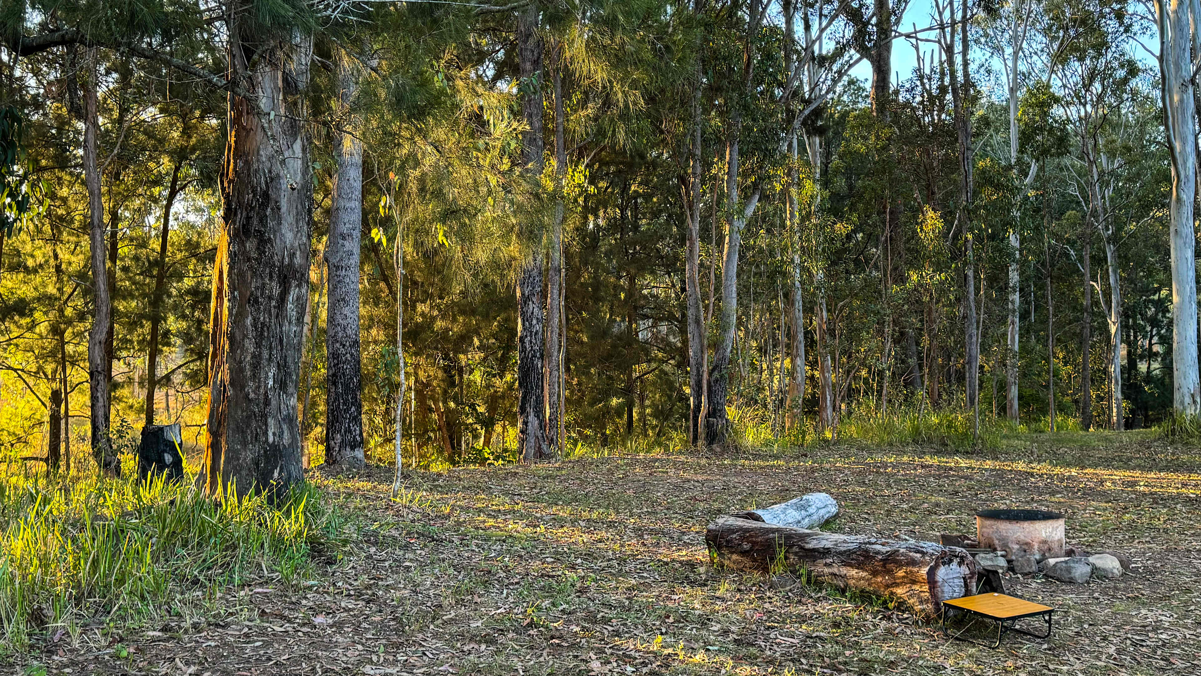 Fire pit & comfy logs to sit & enjoy a fire - Camp 2