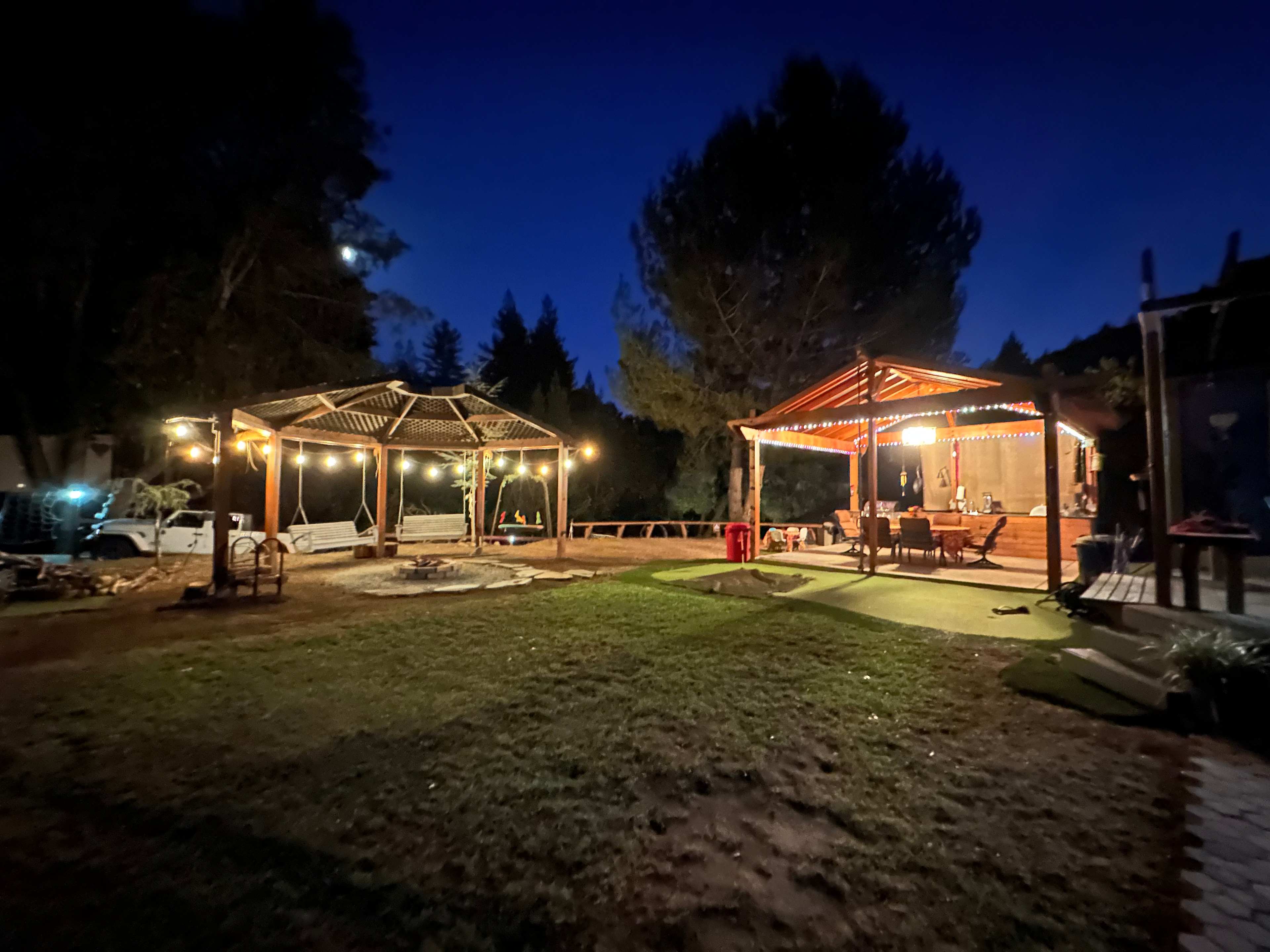At night 