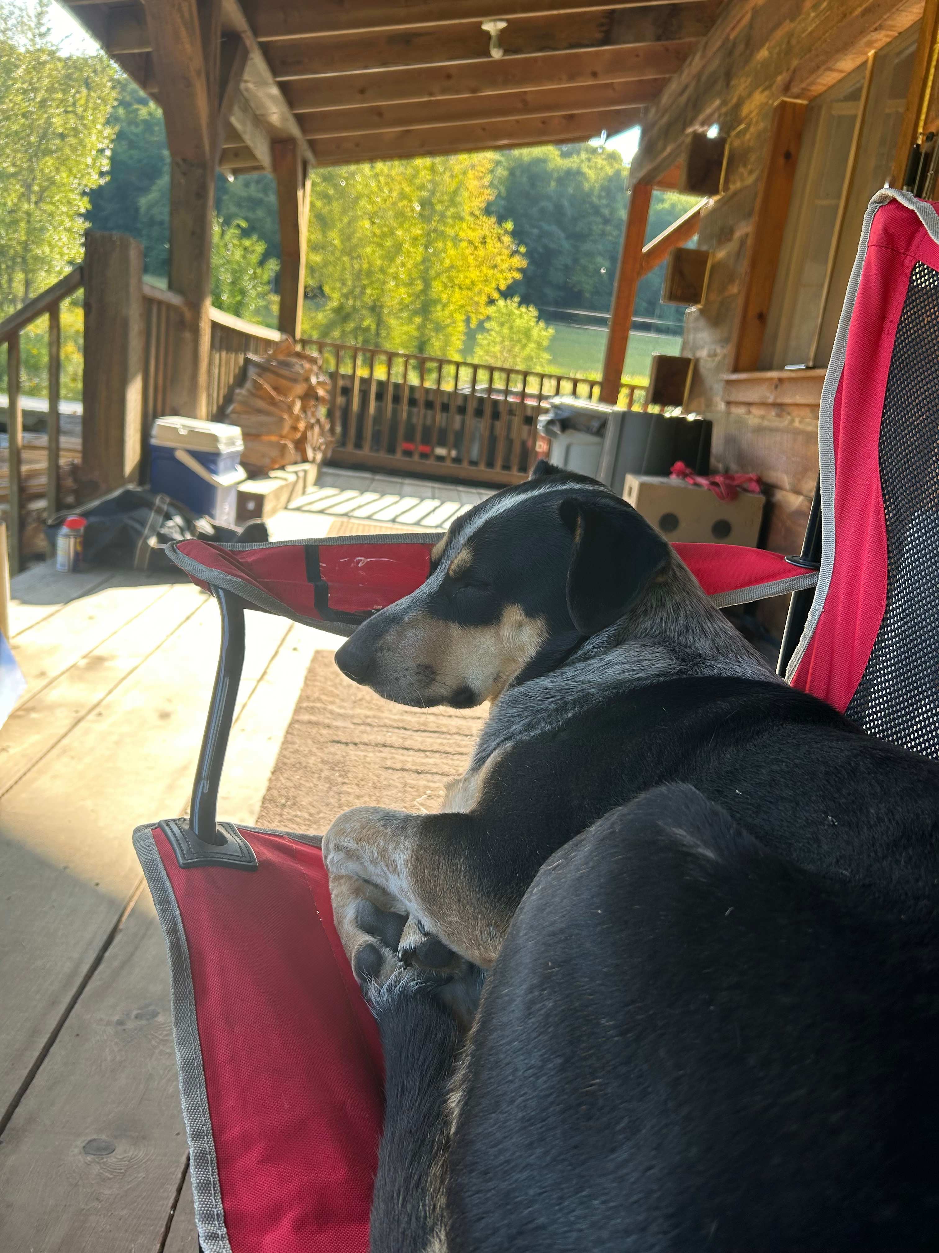 Evening rest on the wraparound porch