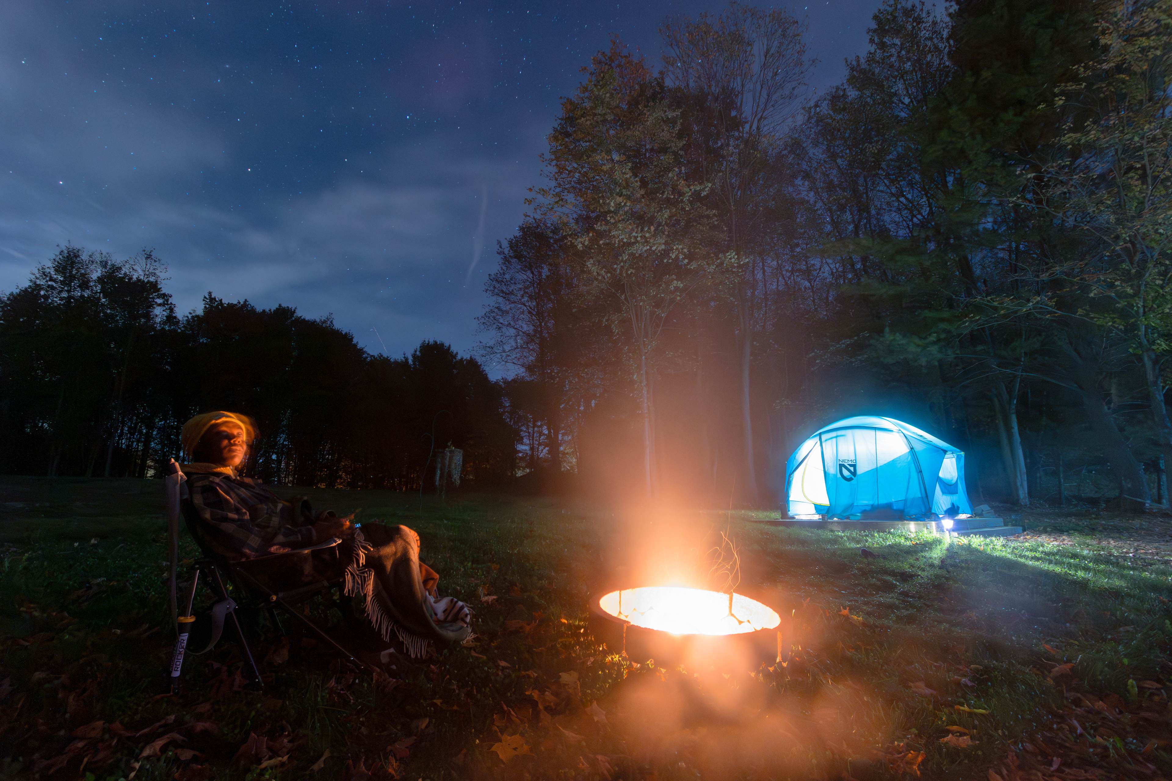 A starry night by the campfire