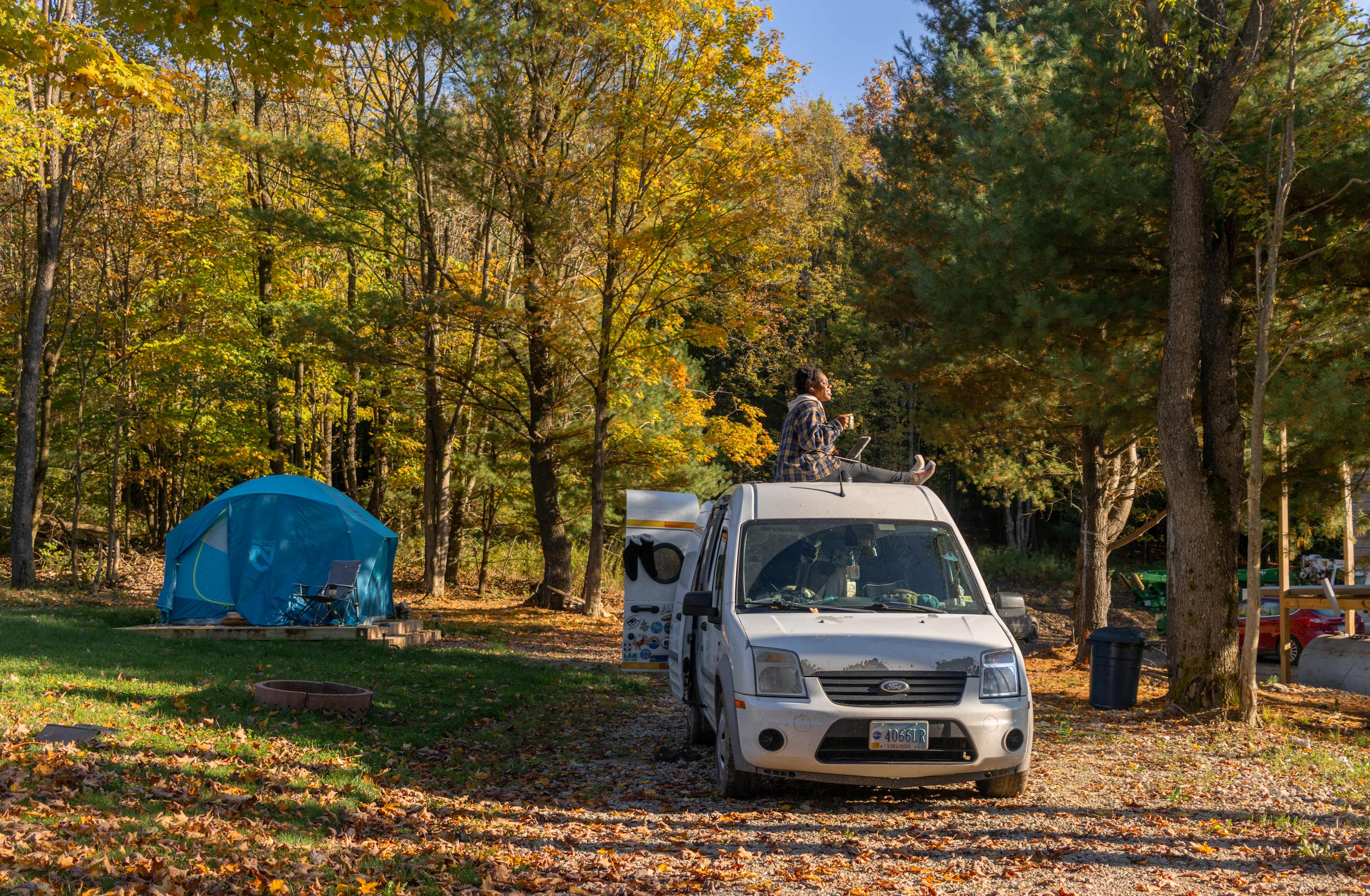 Remote work from the top of the van!