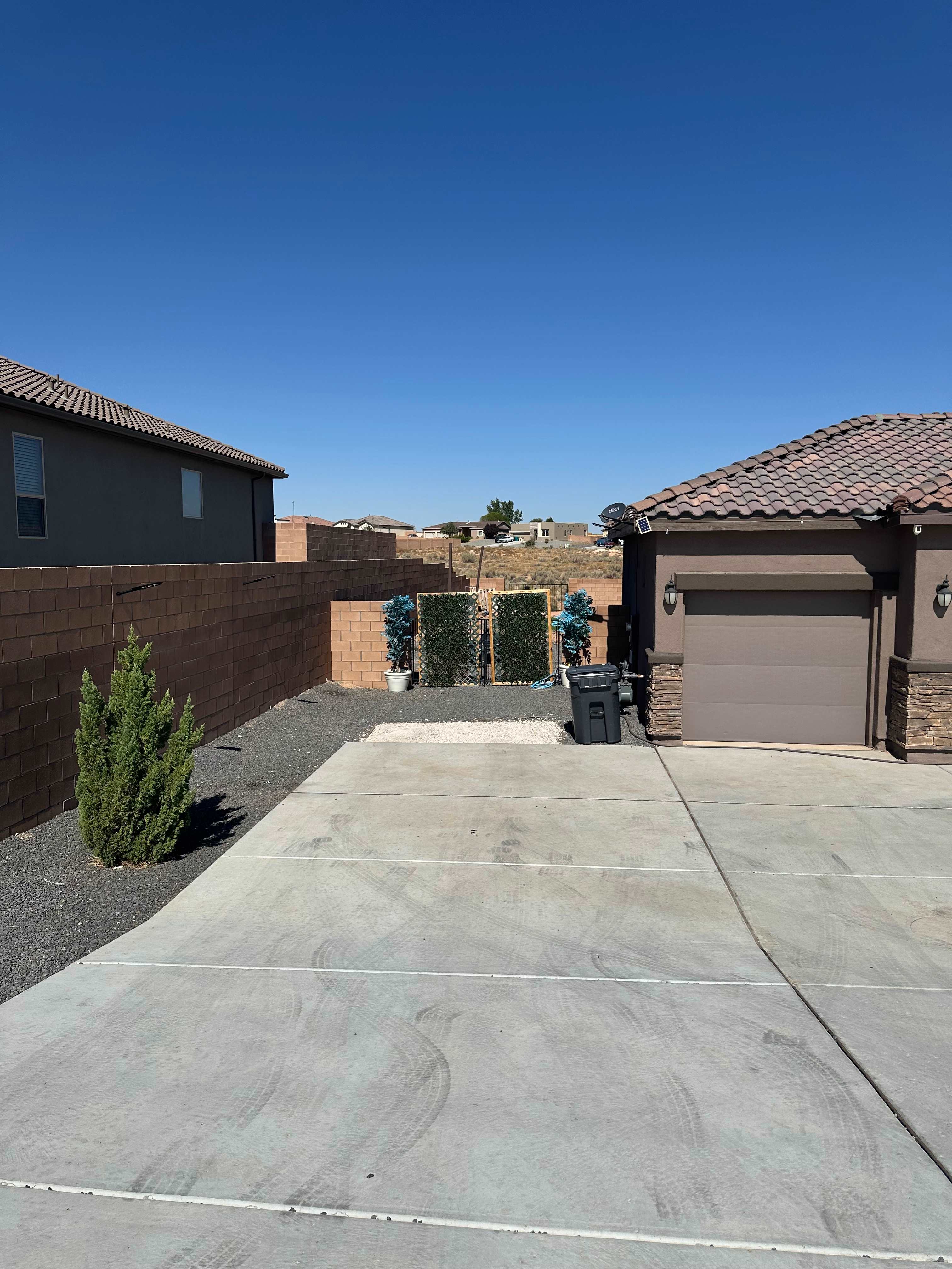 Parking is on white box side of the driveway. 