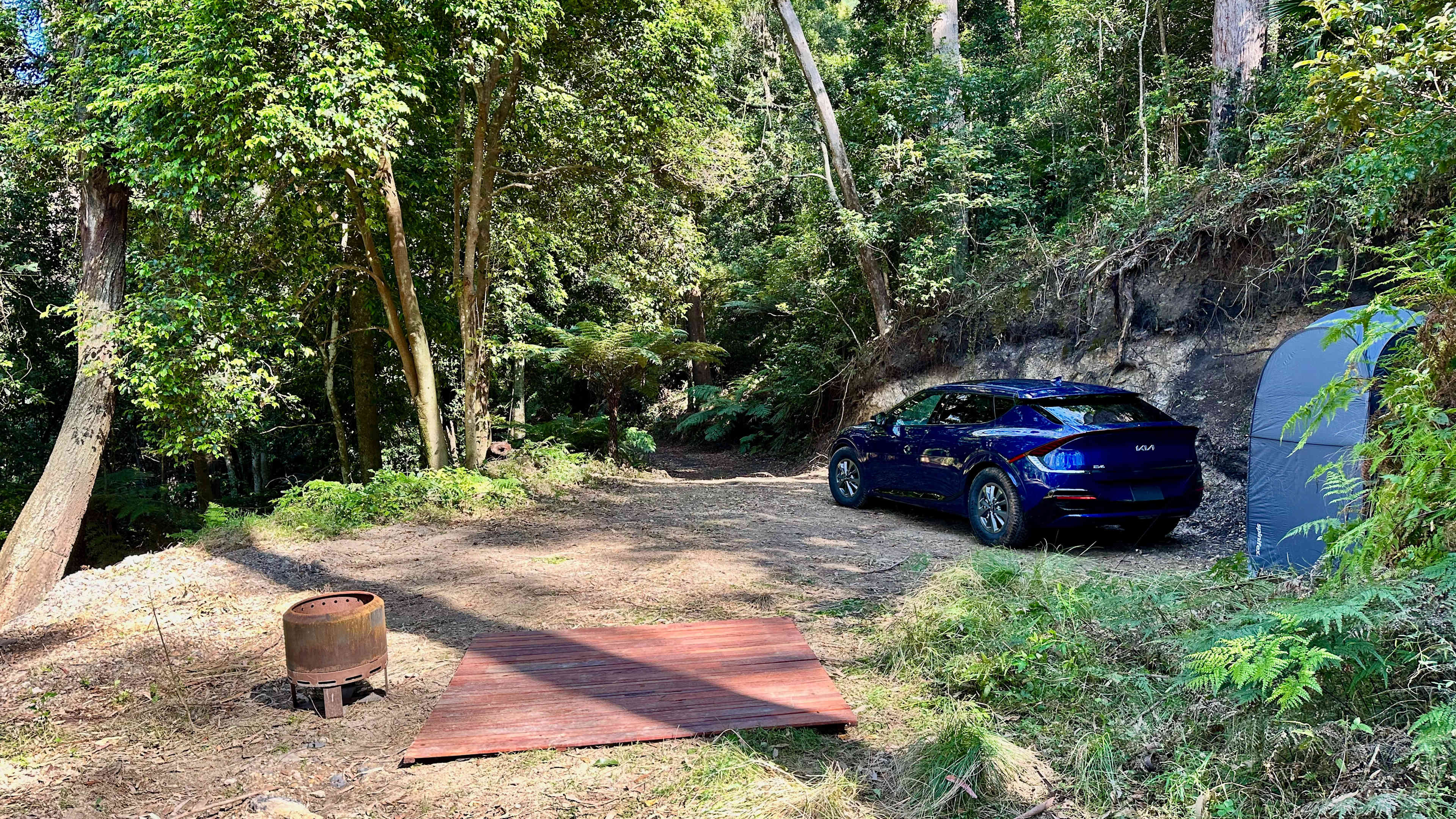Very large and well protected site - you literally drive through ferns to get here.