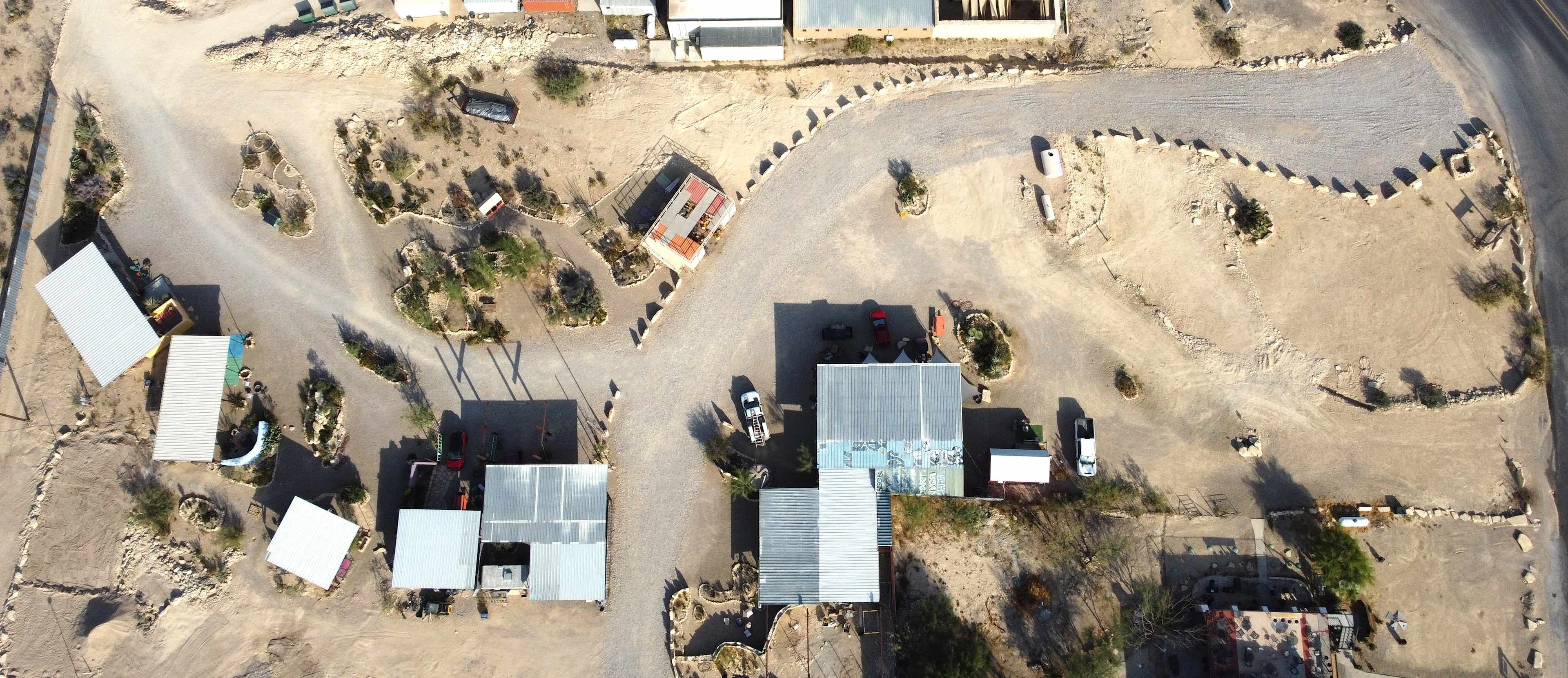 An overview of our owner's camp with the entrance to the RV Park