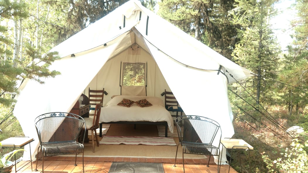 Glamping tents  near Polebridge