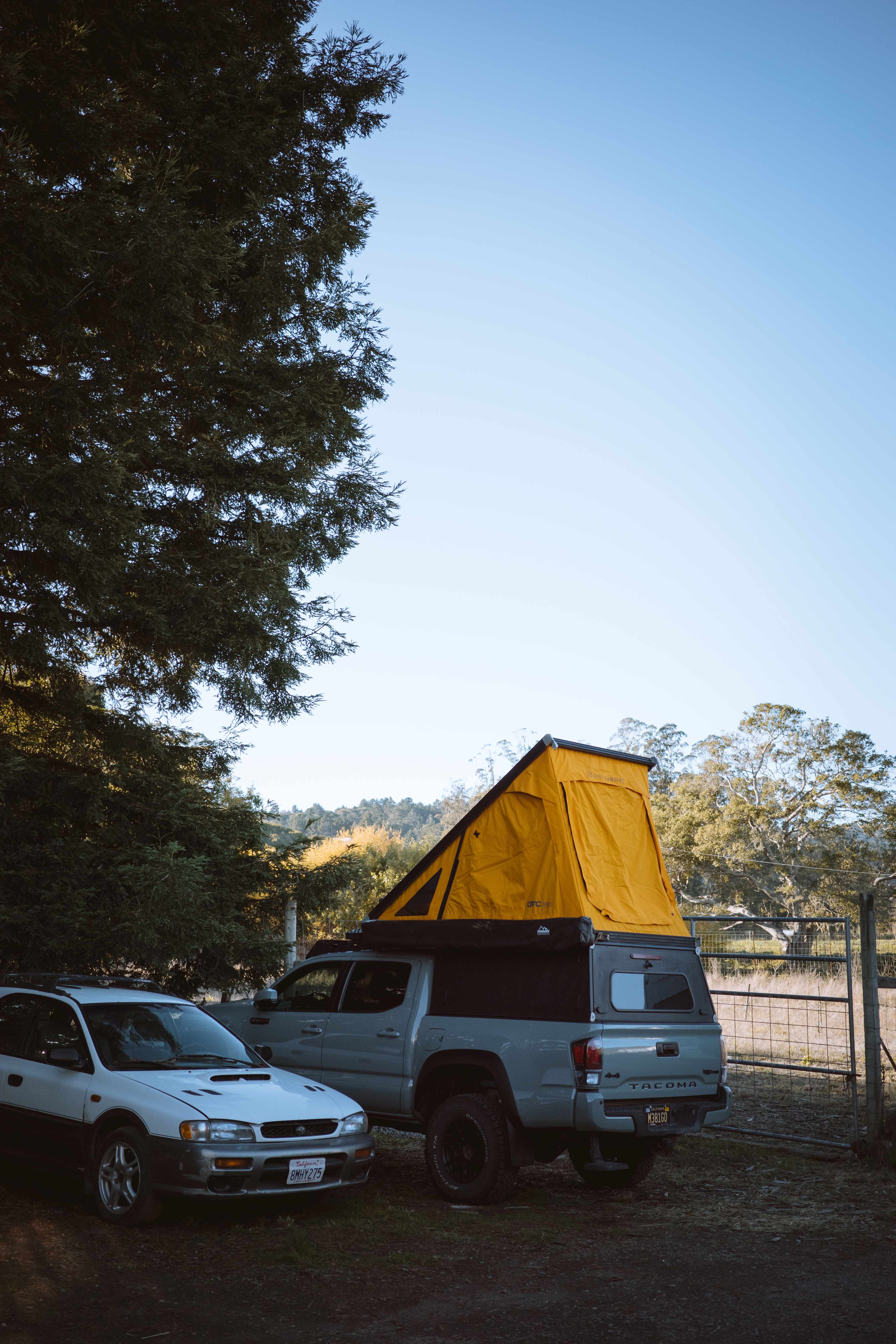 Camping in rig in parking area