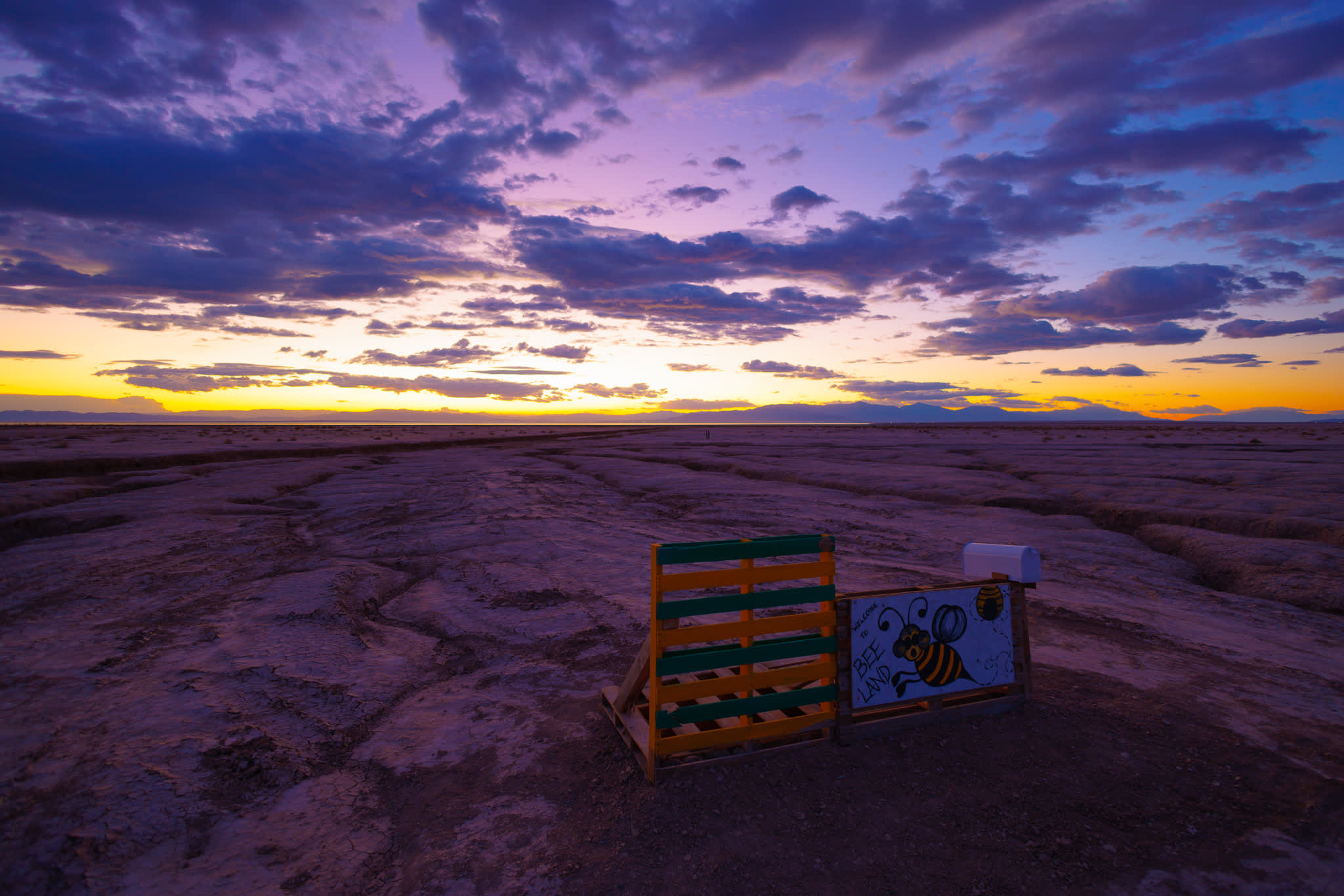 View to the west at sunset