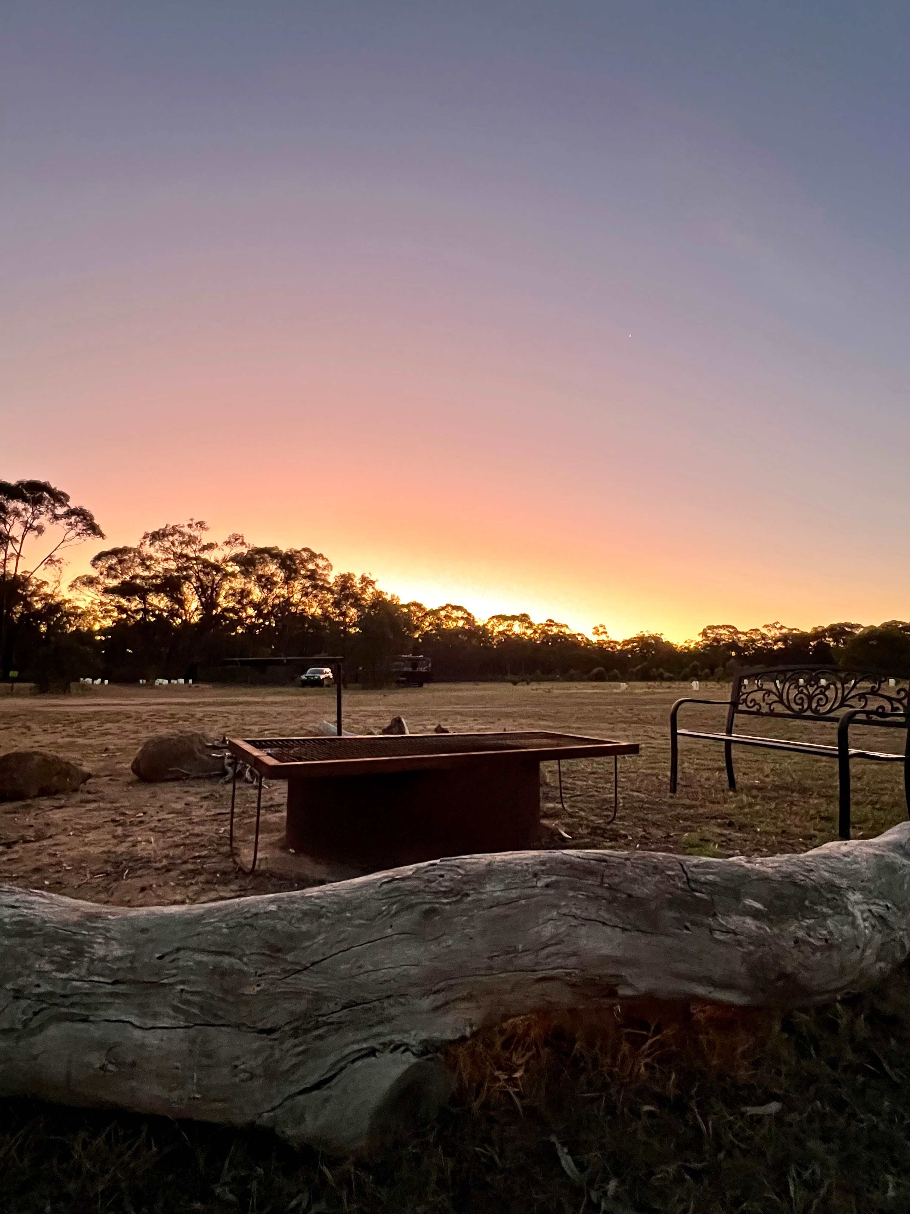 Sunset view from the fire pit 