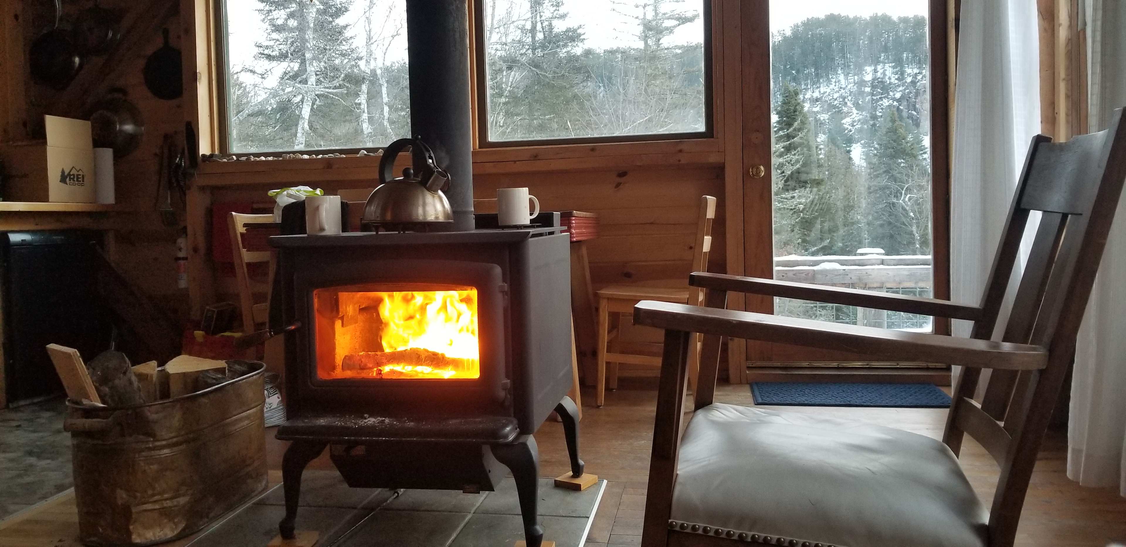 Keeping cozy by the fire