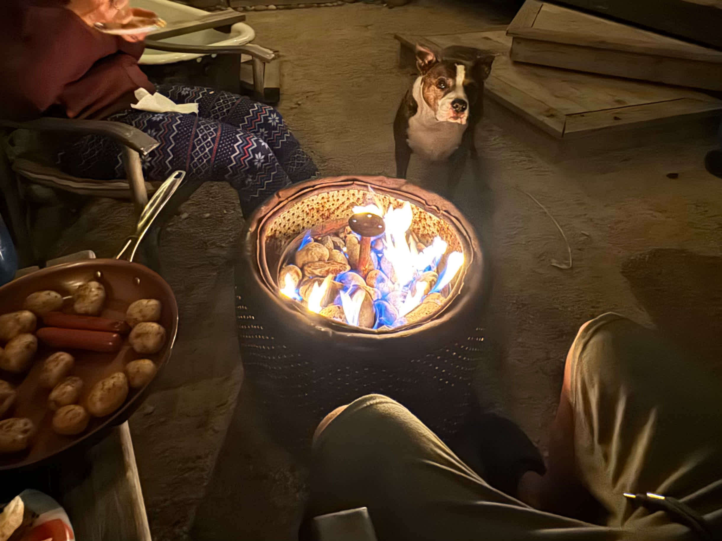 Genius! You can cook using a pan over this pit. So clever.