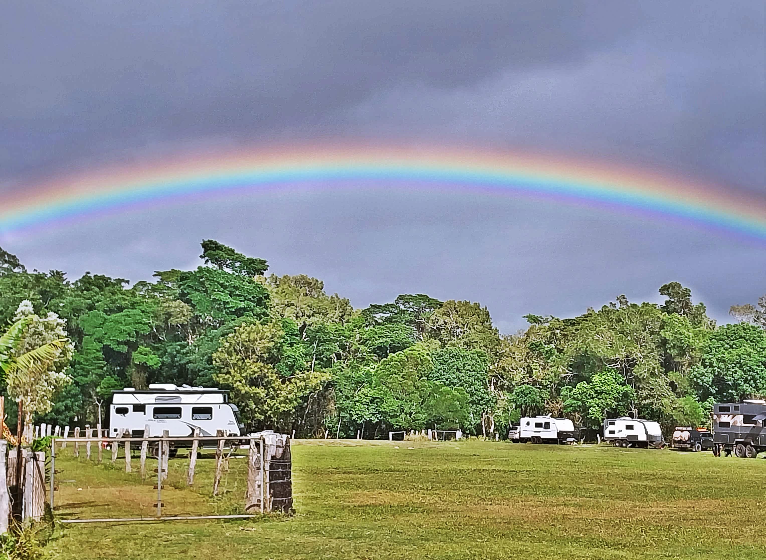 Wake up to beautiful rainbows while enjoying the sun at Sunnyside Up site.