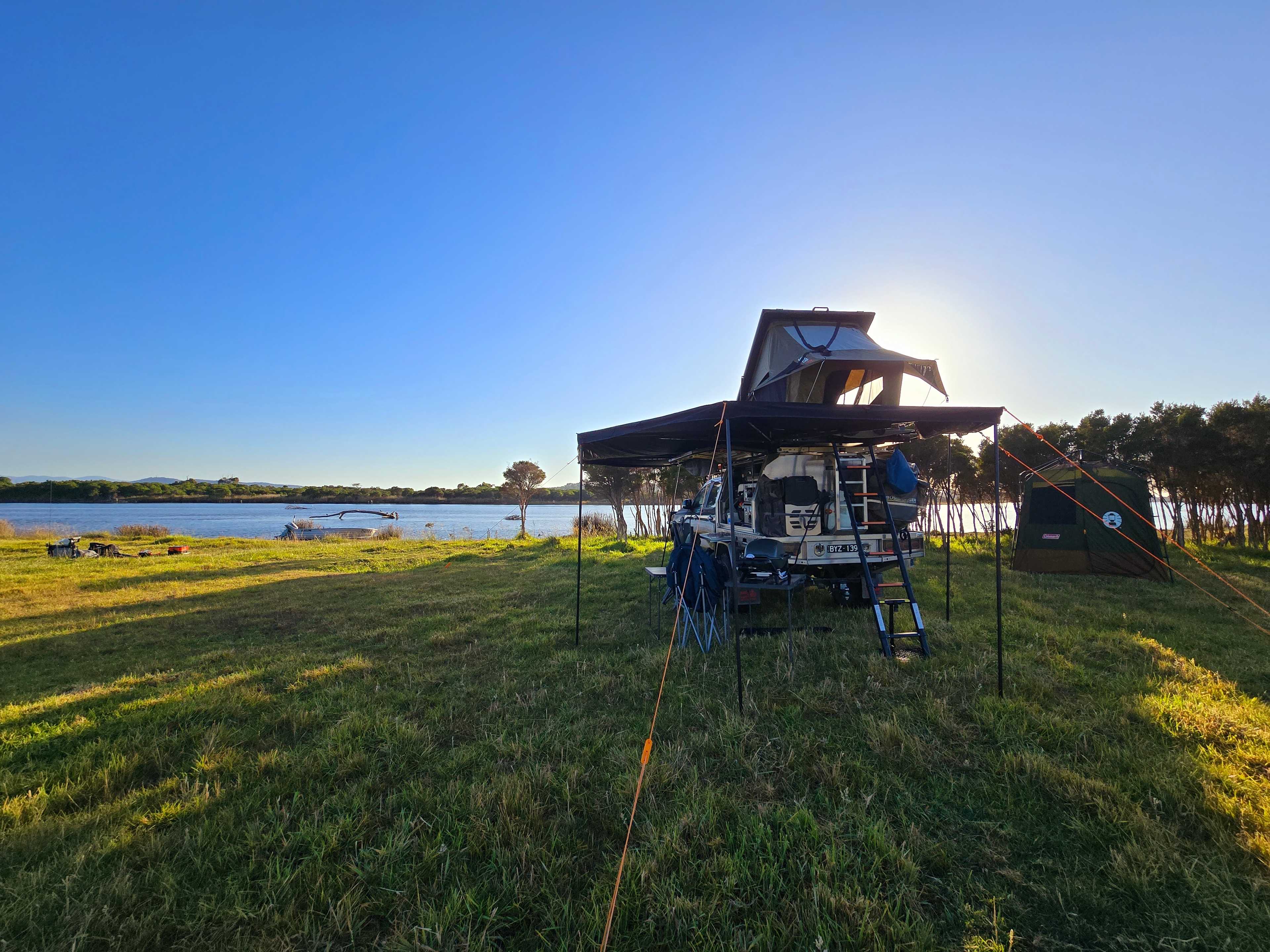 Campsite on the river.