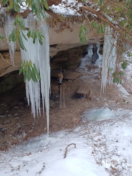 Locals say if you visit the cave after a good freeze, the catfish grows its whiskers and makes a door to the "mouth" of the cave.