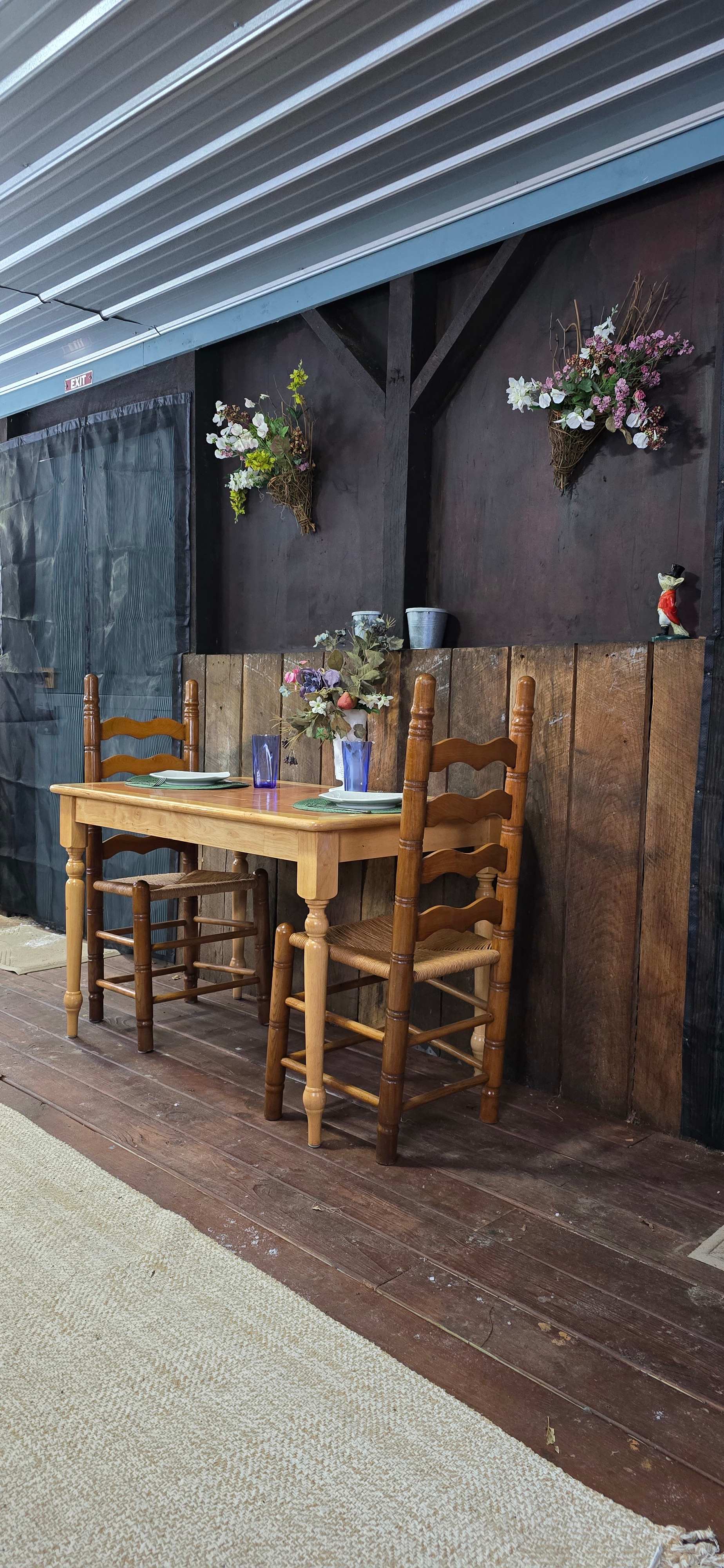 Table and 4 chairs available.  ****Please bring your own plates, glasses and silverware.****
