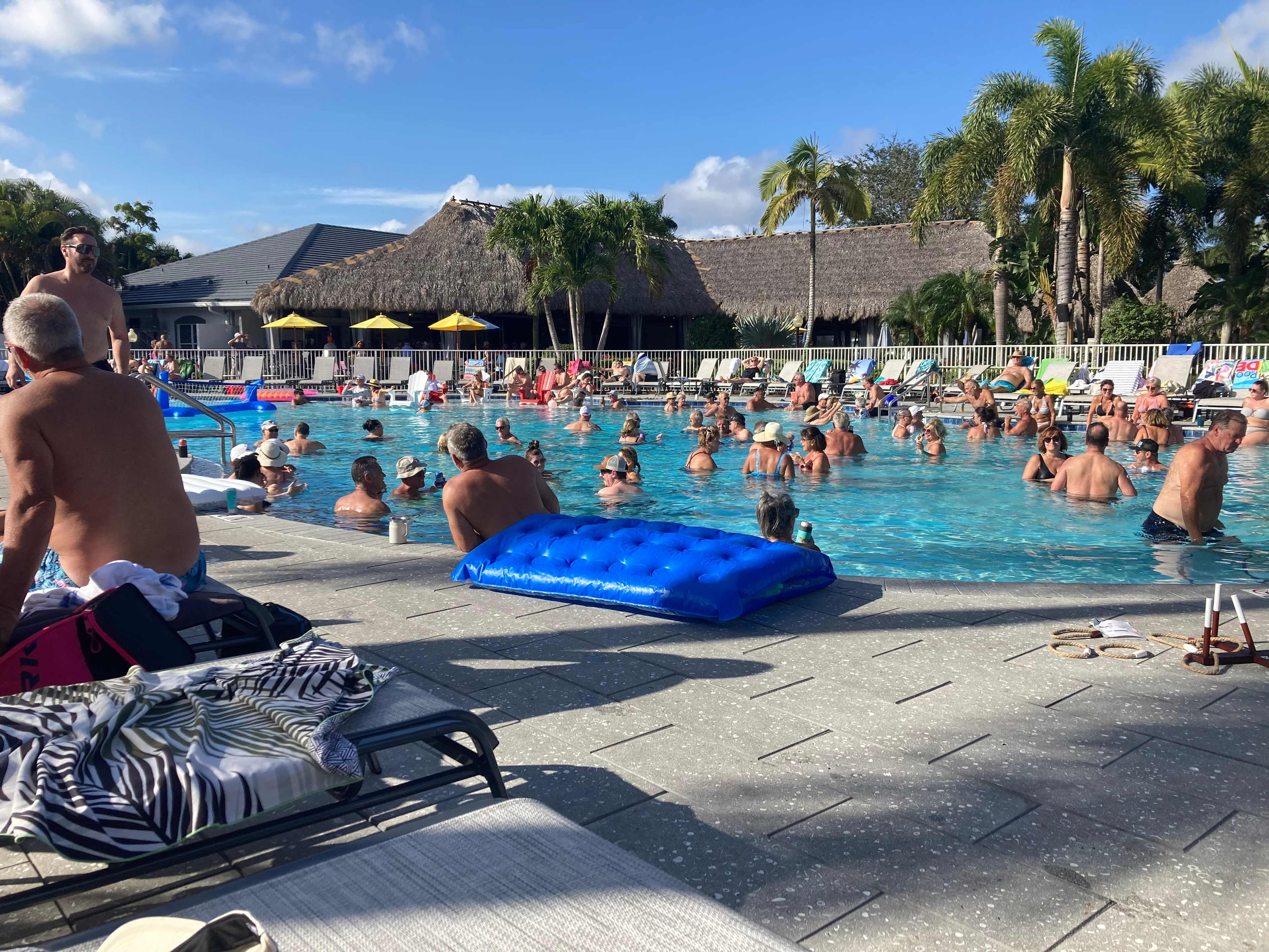 Excellent pools - this was a day they were busy.  Most days were less populated at the pool.