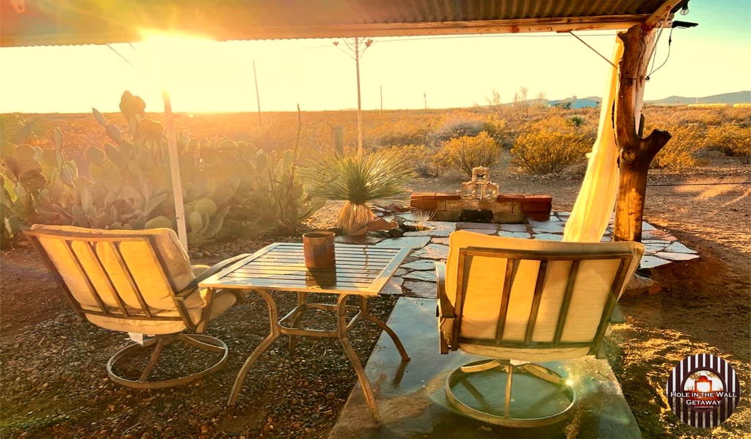 Enjoy relaxing days and sunset evenings under the shade of the Hole Camp site